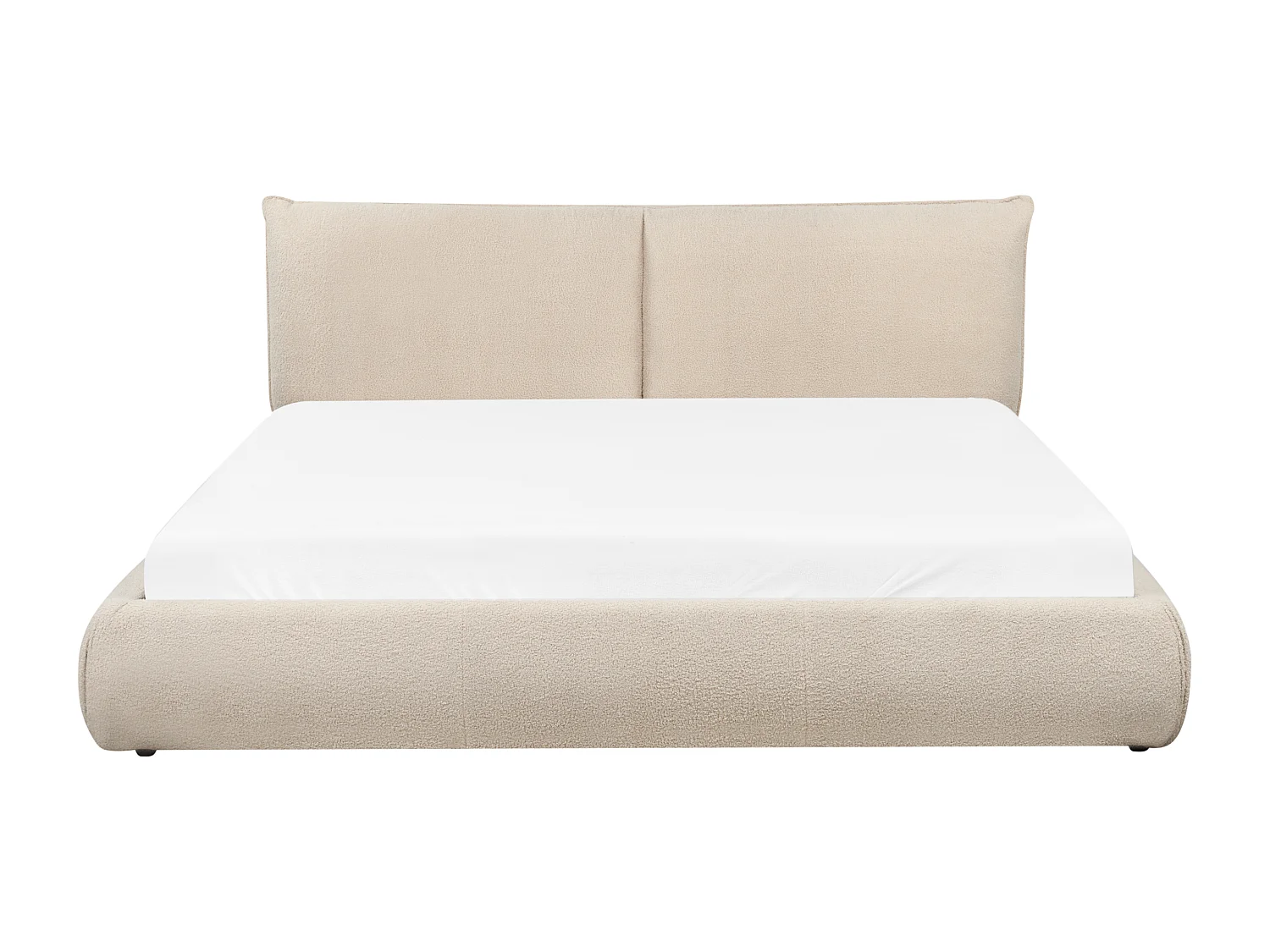 Lit avec sommier Bouclé VINAY 180 x 200 cm Beige clair