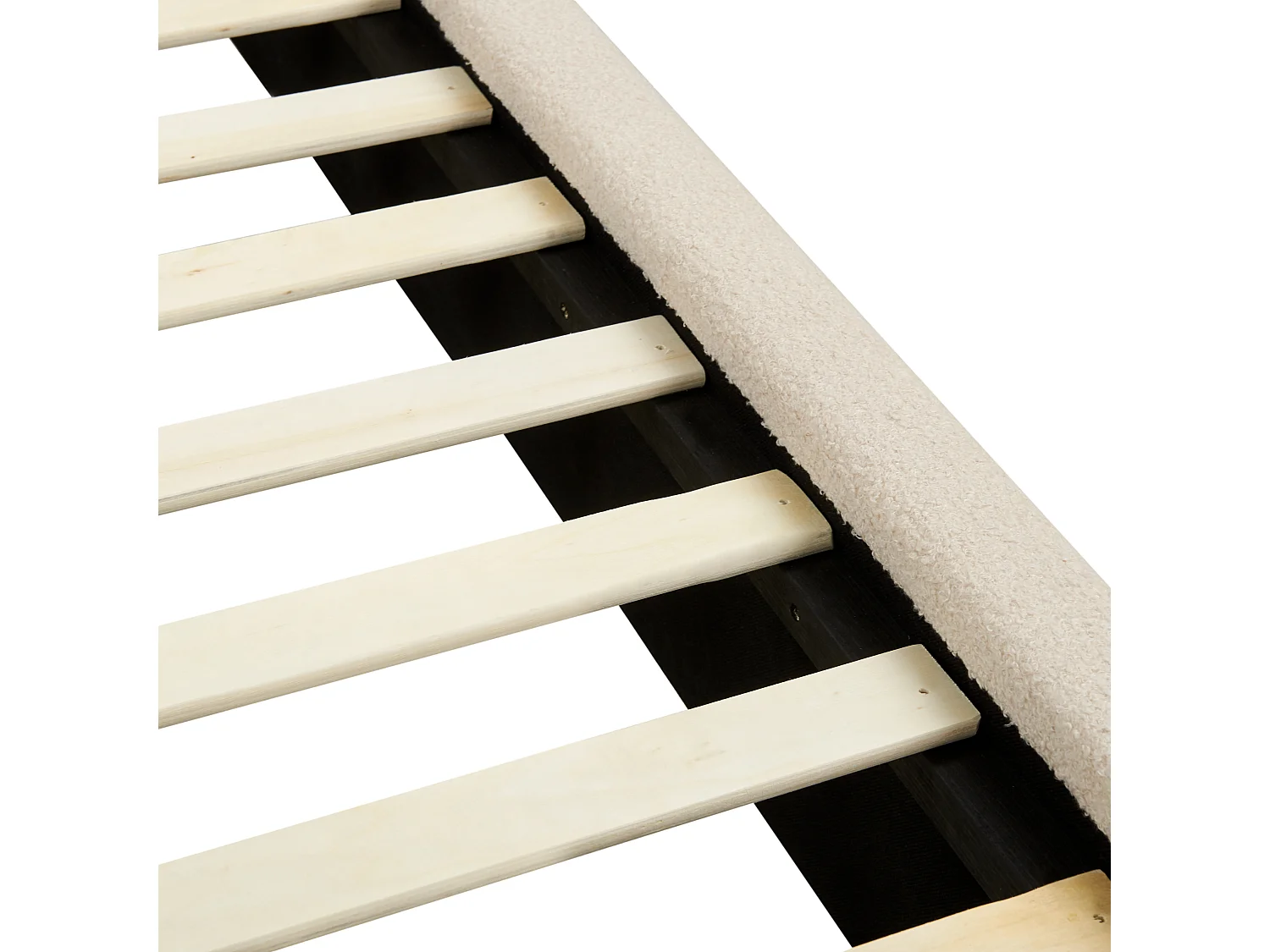 Lit avec sommier Bouclé VINAY 180 x 200 cm Beige clair