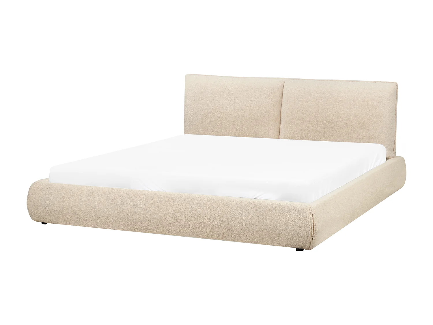 Cama Bouclé VINAY 180 x 200 cm Beige claro