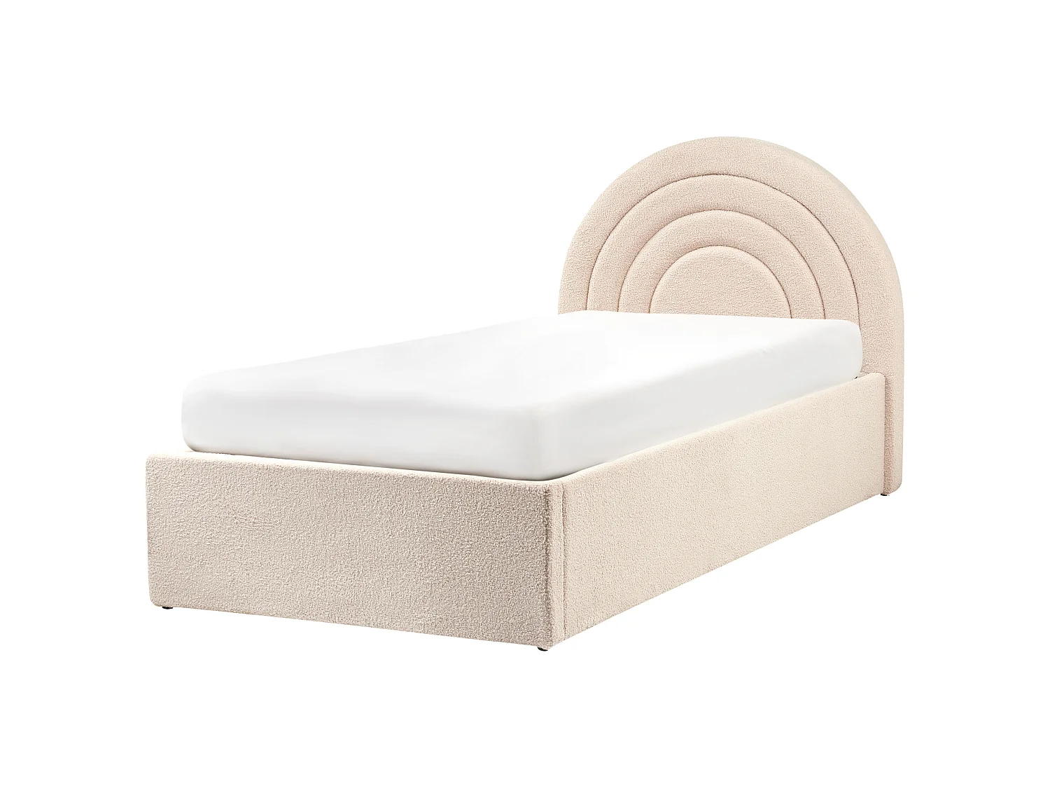 Kids Ottoman Bed ANET Boucle Beige 90 x 200 cm (EU Single)