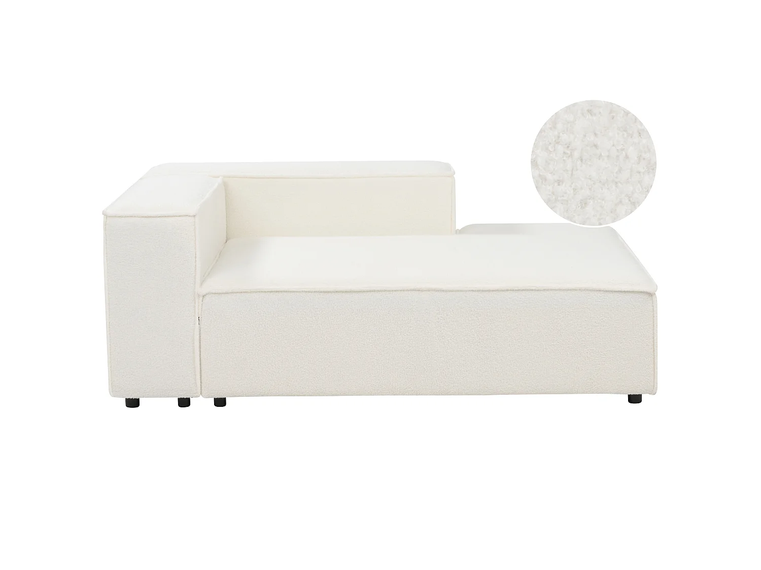 Chaise longue côté gauche ARDAL Bouclé Blanc cassé