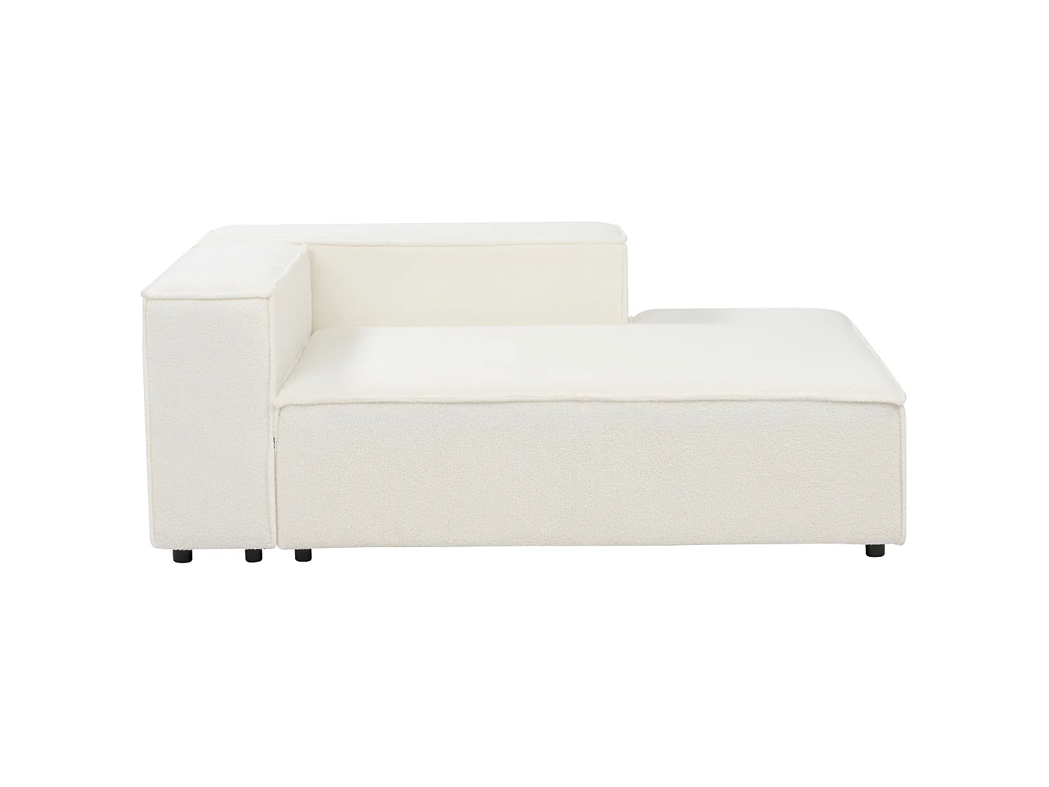 Chaise longue côté gauche ARDAL Bouclé Blanc cassé