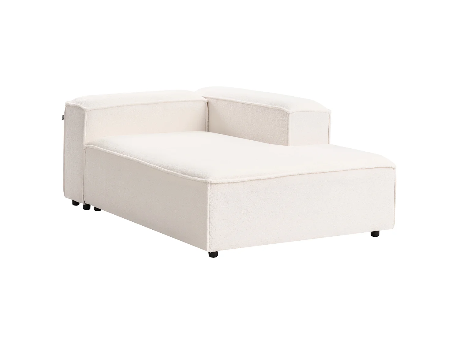 Chaise longue côté gauche ARDAL Bouclé Blanc cassé