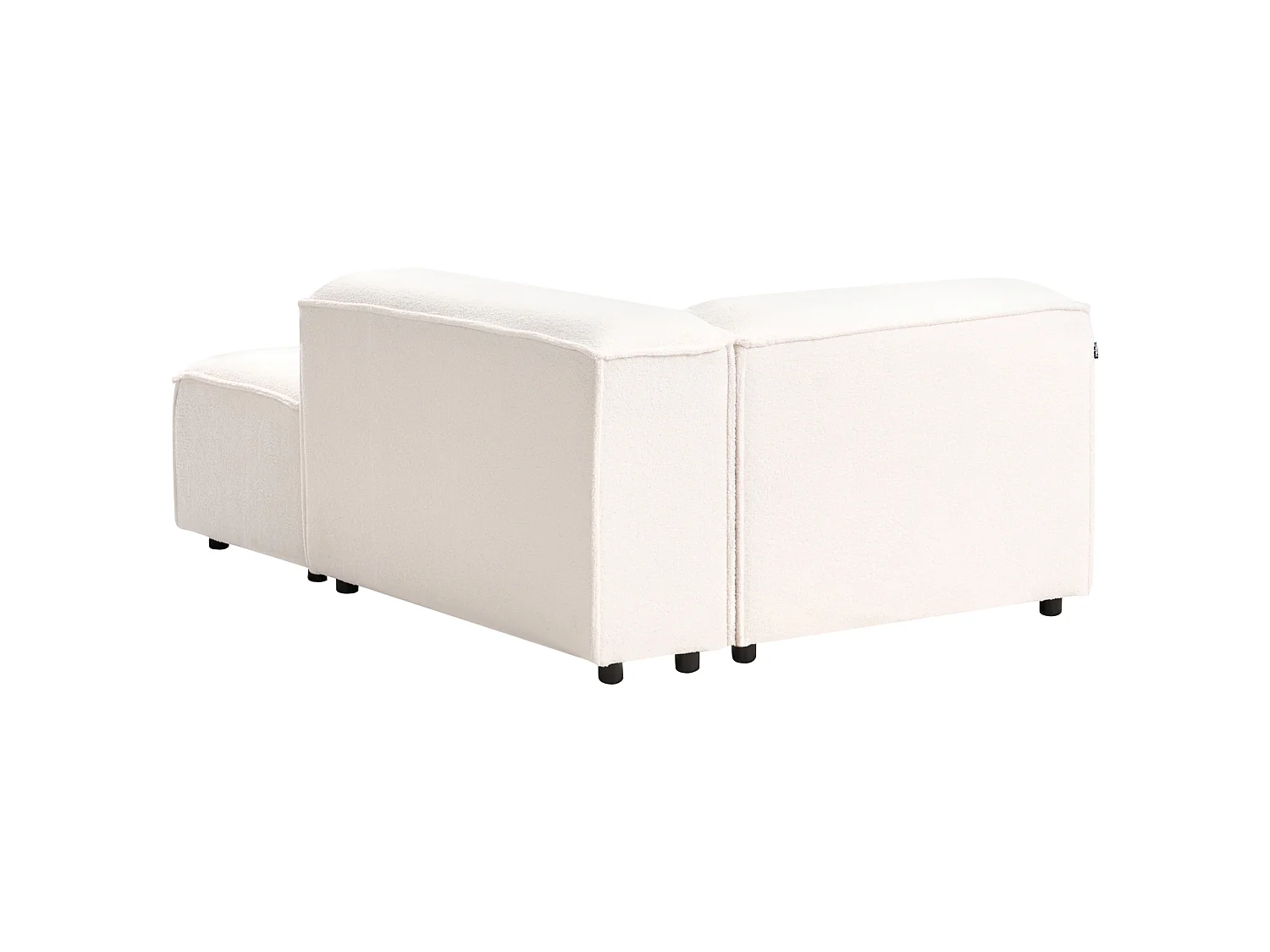 Chaise longue côté gauche ARDAL Bouclé Blanc cassé