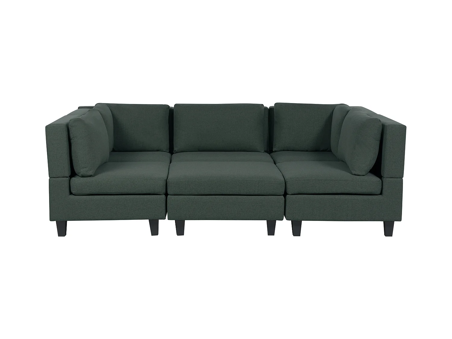 Canapé modulable en forme de U 5 places UNSTAD Tissu Vert foncé avec ottoman