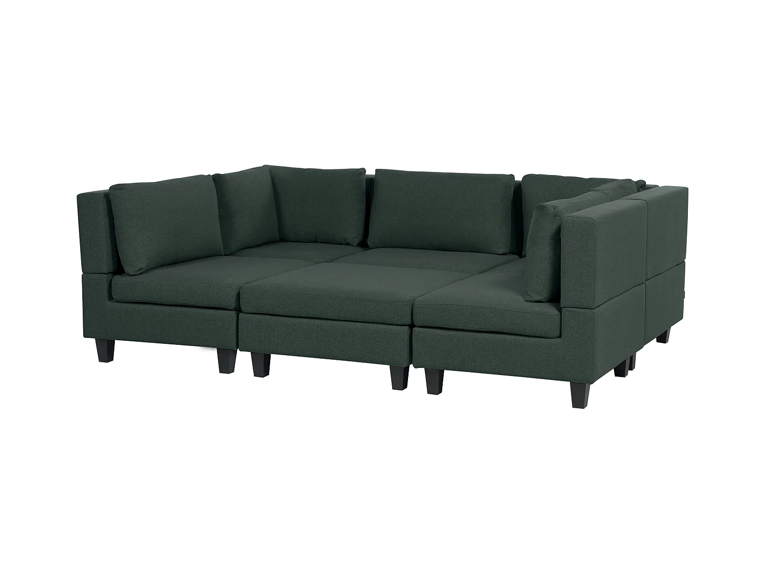 Canapé modulable en forme de U 5 places UNSTAD Tissu Vert foncé avec ottoman