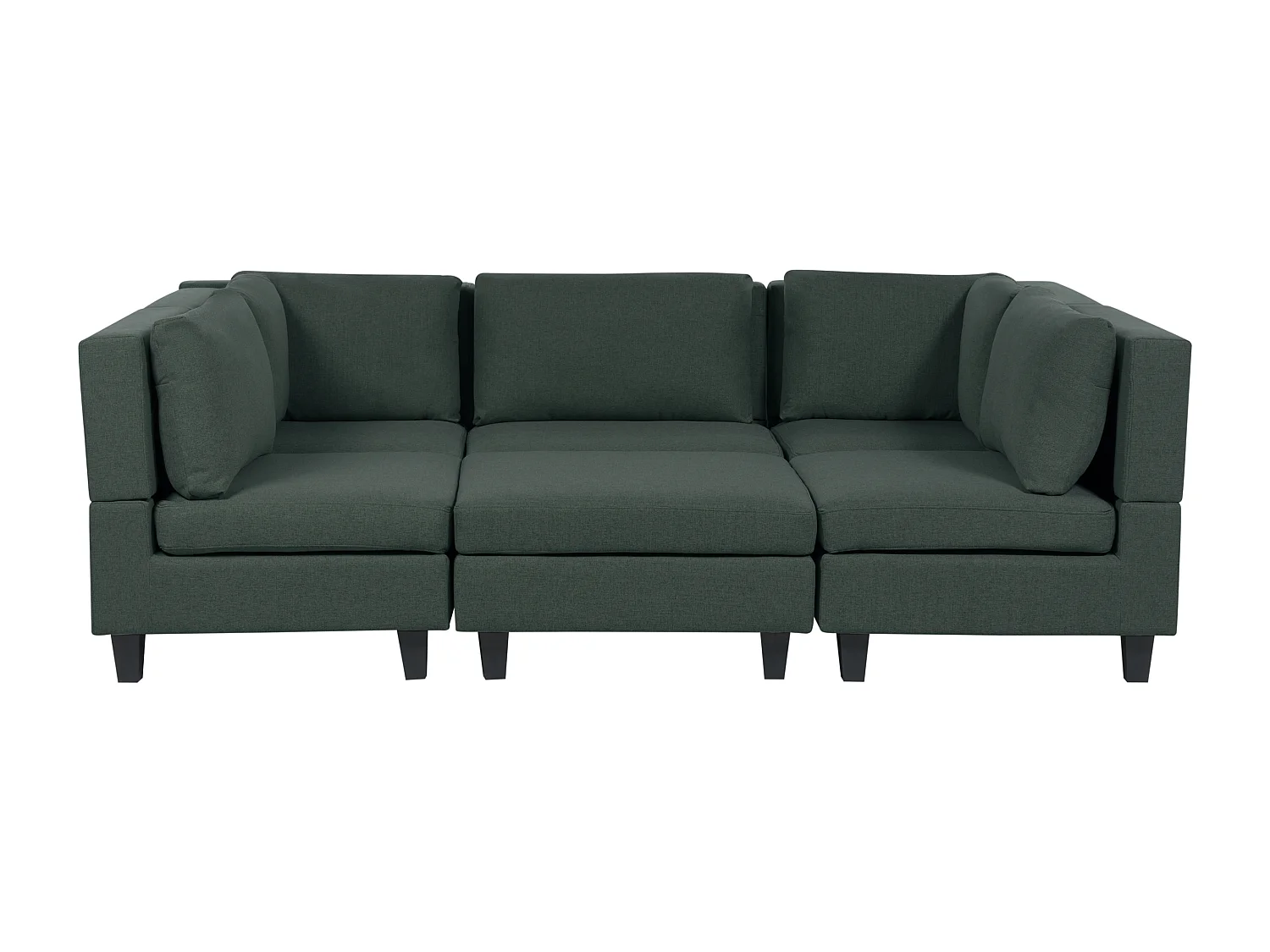 Canapé modulable en forme de U 5 places UNSTAD Tissu Vert foncé avec ottoman