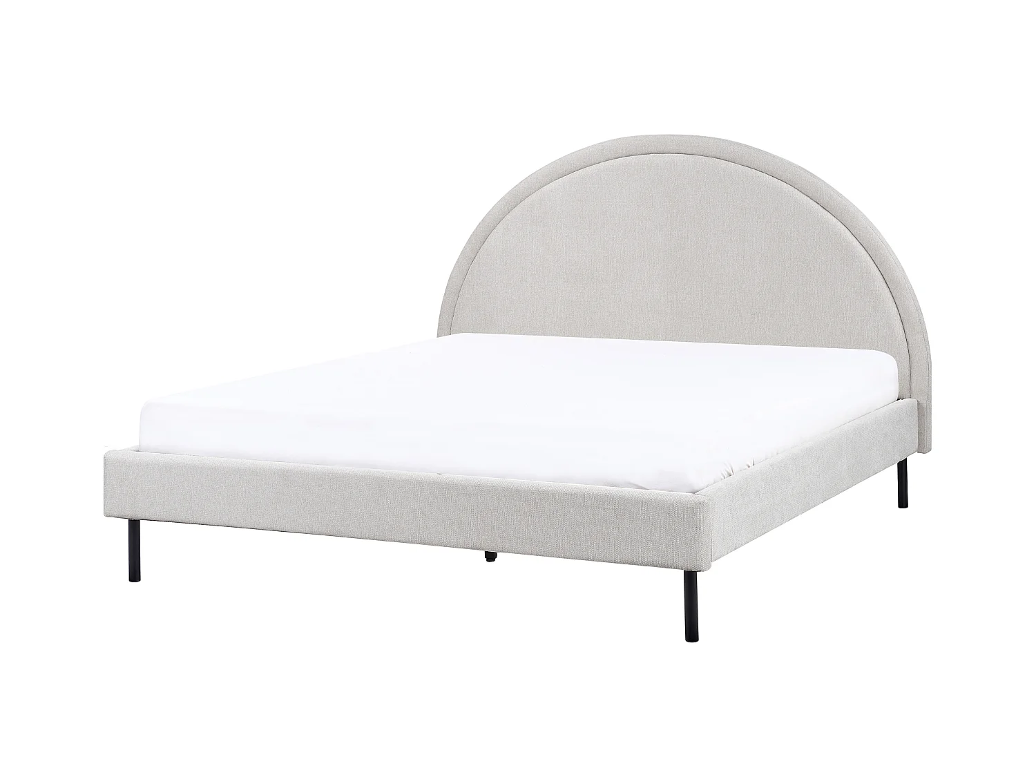 Lit avec sommier Tissu MARGUT 160 x 200 cm Gris clair