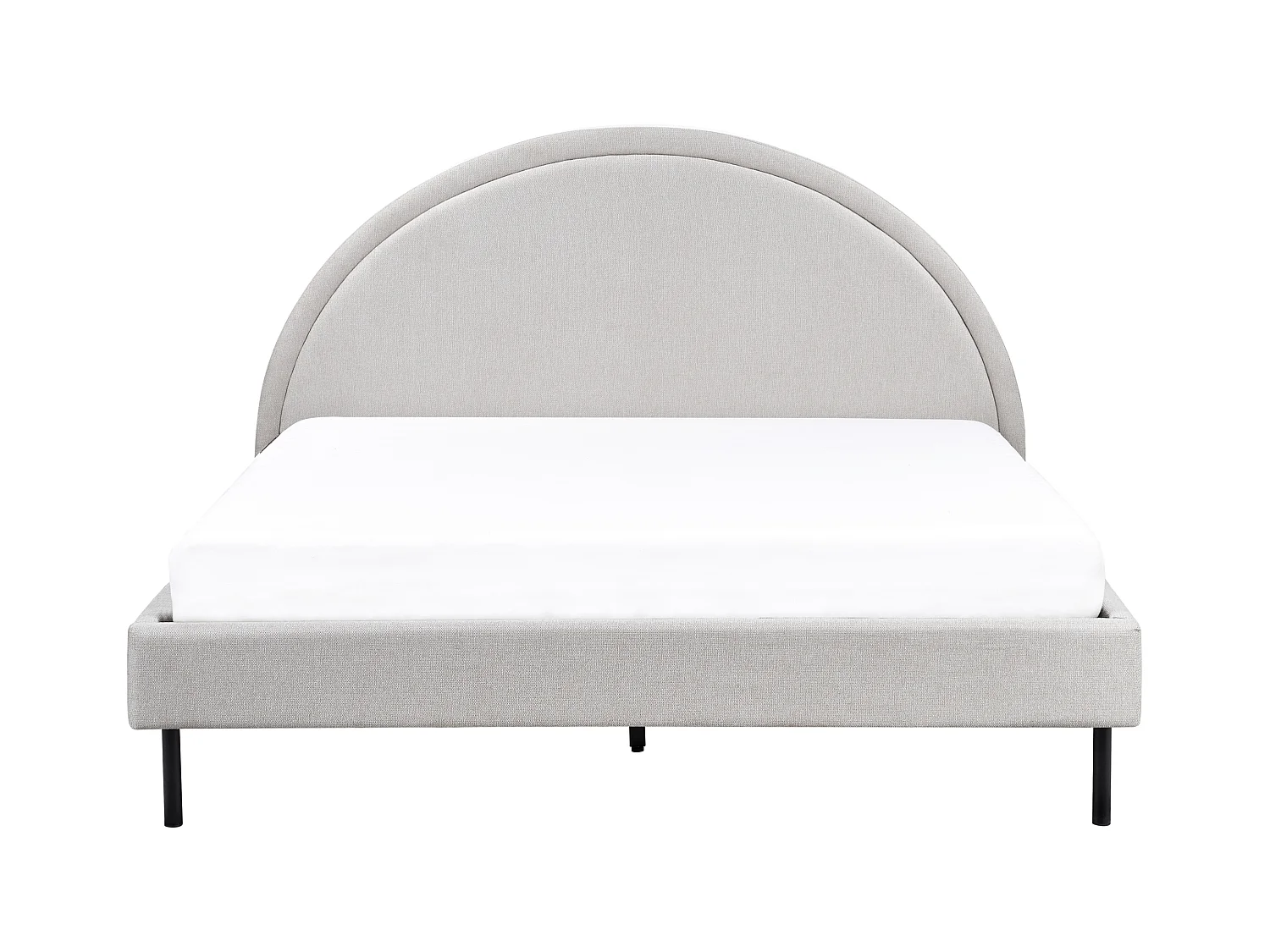 Lit avec sommier Tissu MARGUT 160 x 200 cm Gris clair