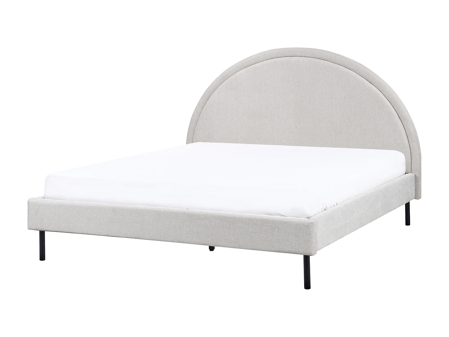 Bett mit Lattenrost Stoff MARGUT 160 x 200 cm Hellgrau