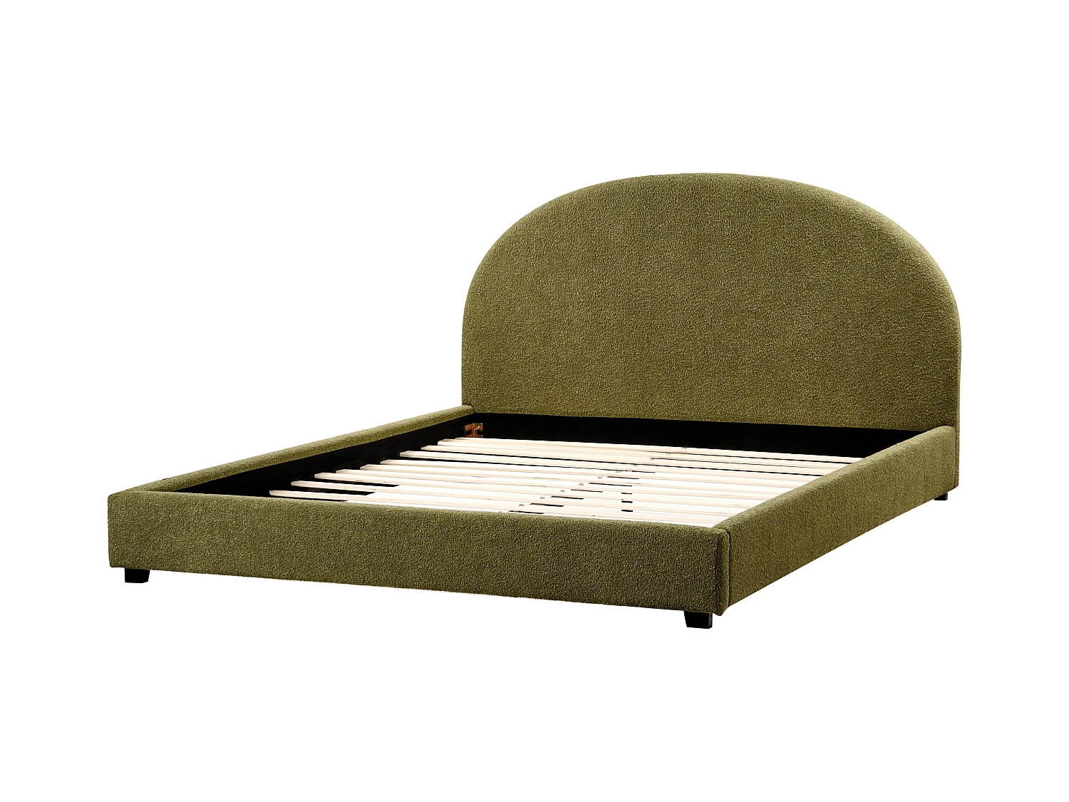 Cama Bouclé VAUCLUSE 180 x 200 cm Verde oliva