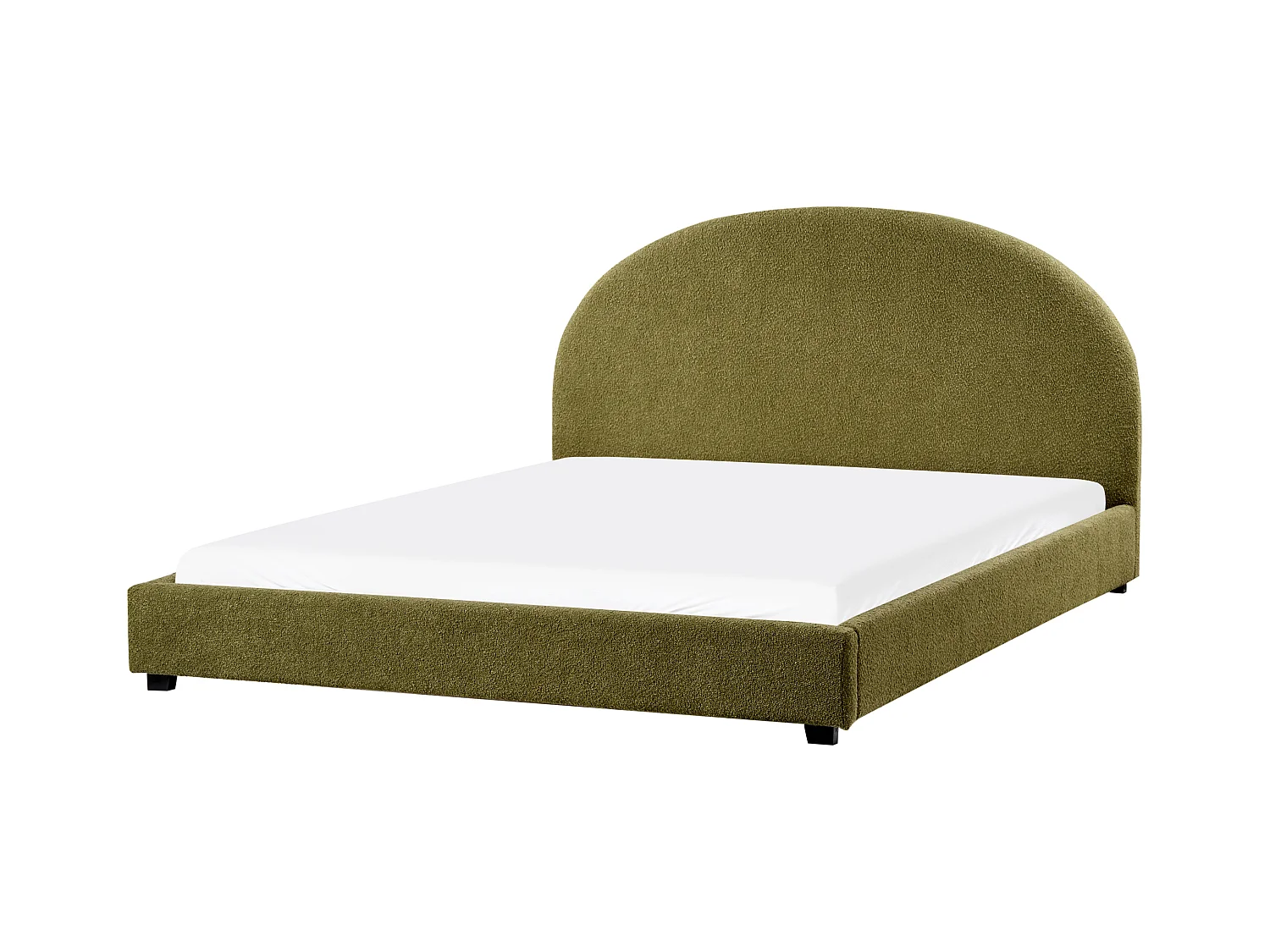 Cama Bouclé VAUCLUSE 180 x 200 cm Verde oliva