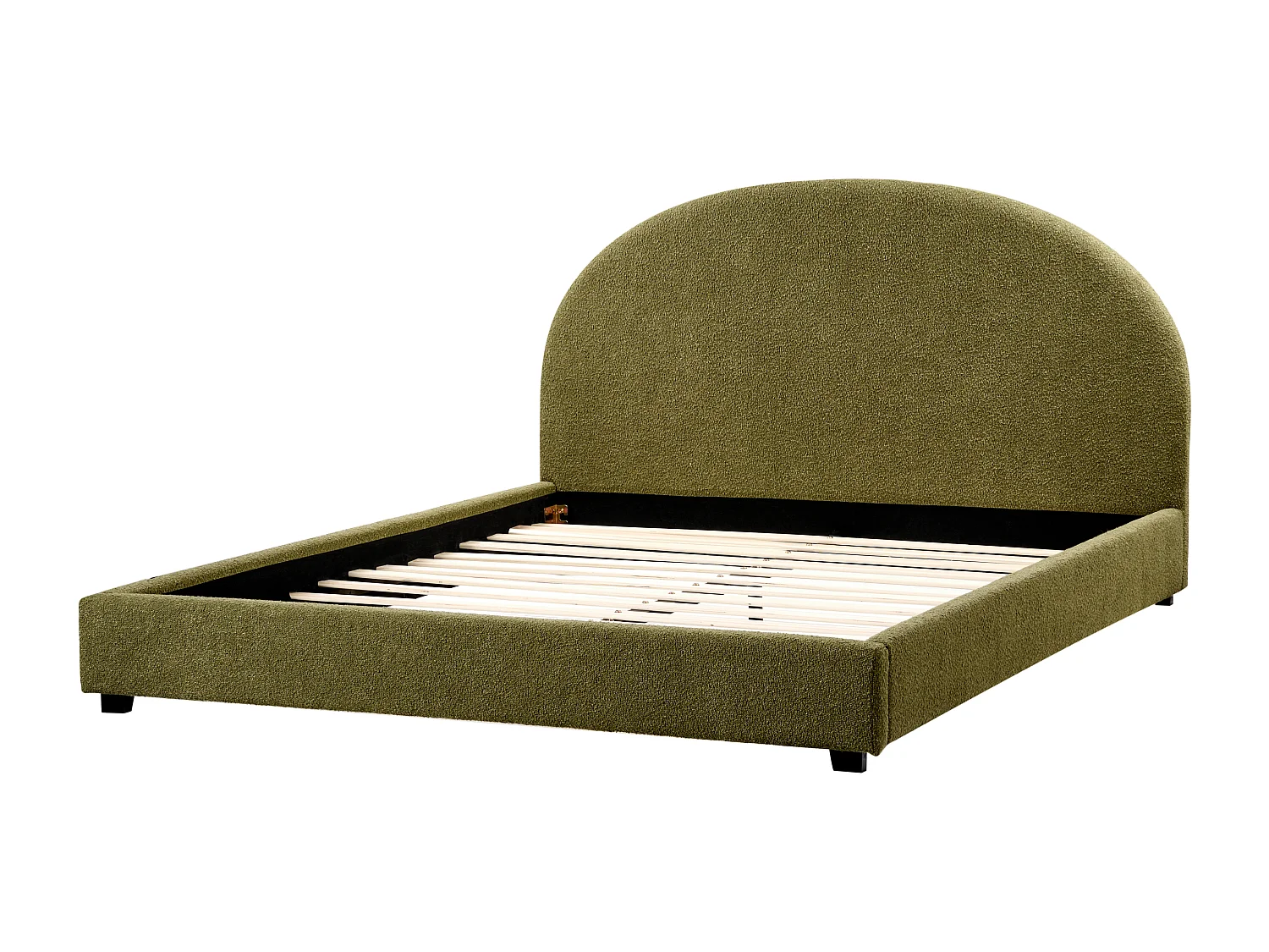 Cama Bouclé VAUCLUSE 180 x 200 cm Verde oliva