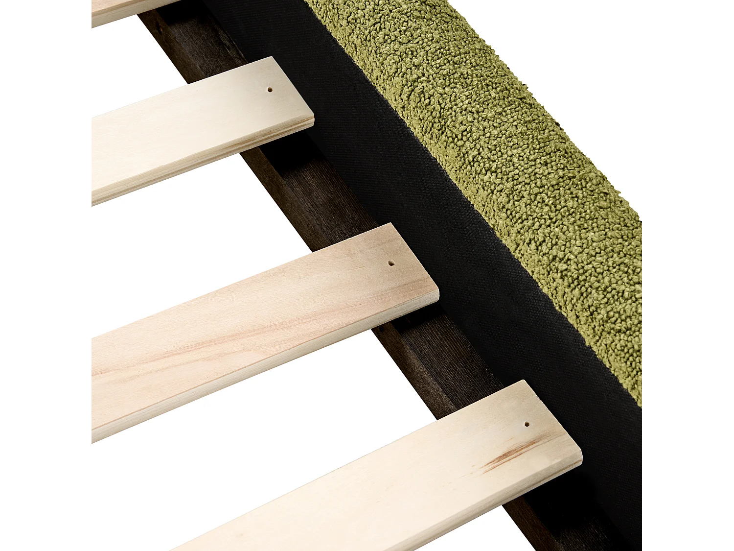 Cama Bouclé VAUCLUSE 180 x 200 cm Verde oliva