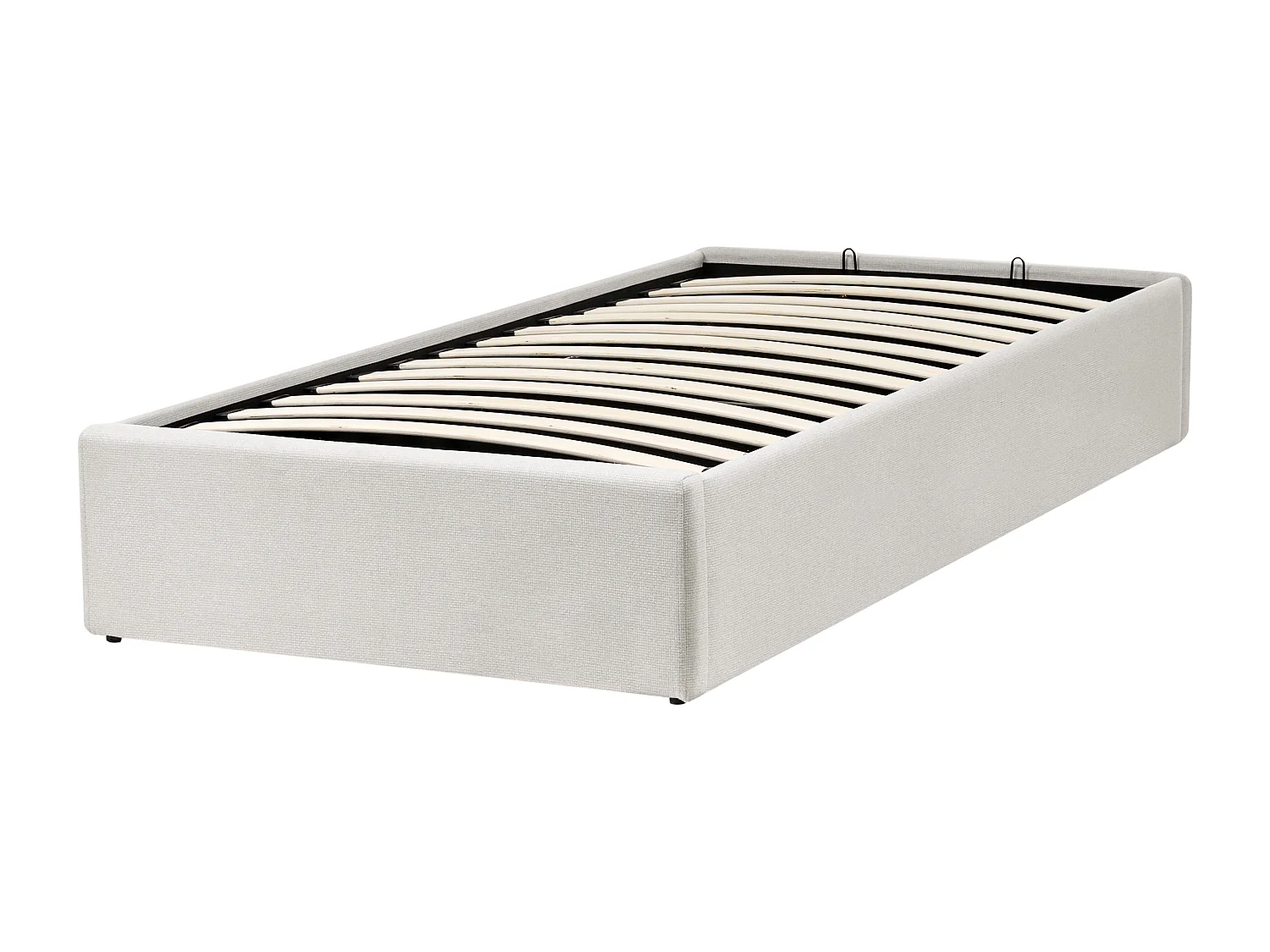 Lit ottoman sans tête de lit Tissu DINAN 90 x 200 cm Beige clair