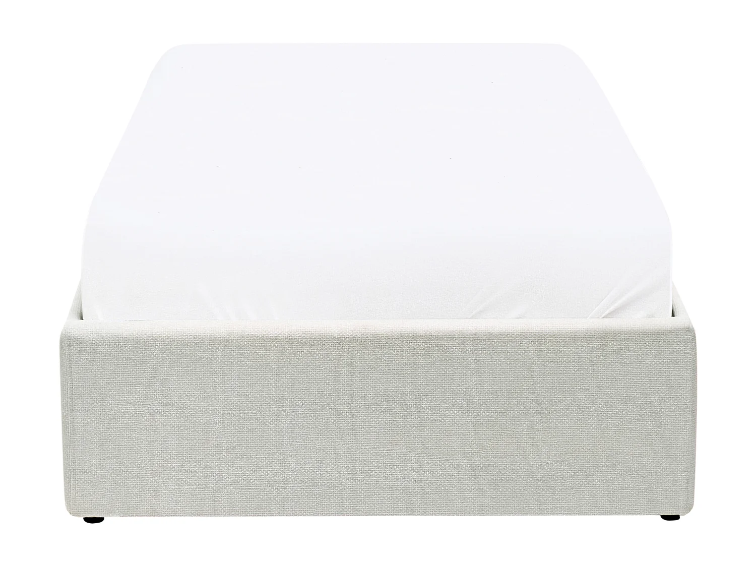 Lit ottoman sans tête de lit Tissu DINAN 90 x 200 cm Beige clair