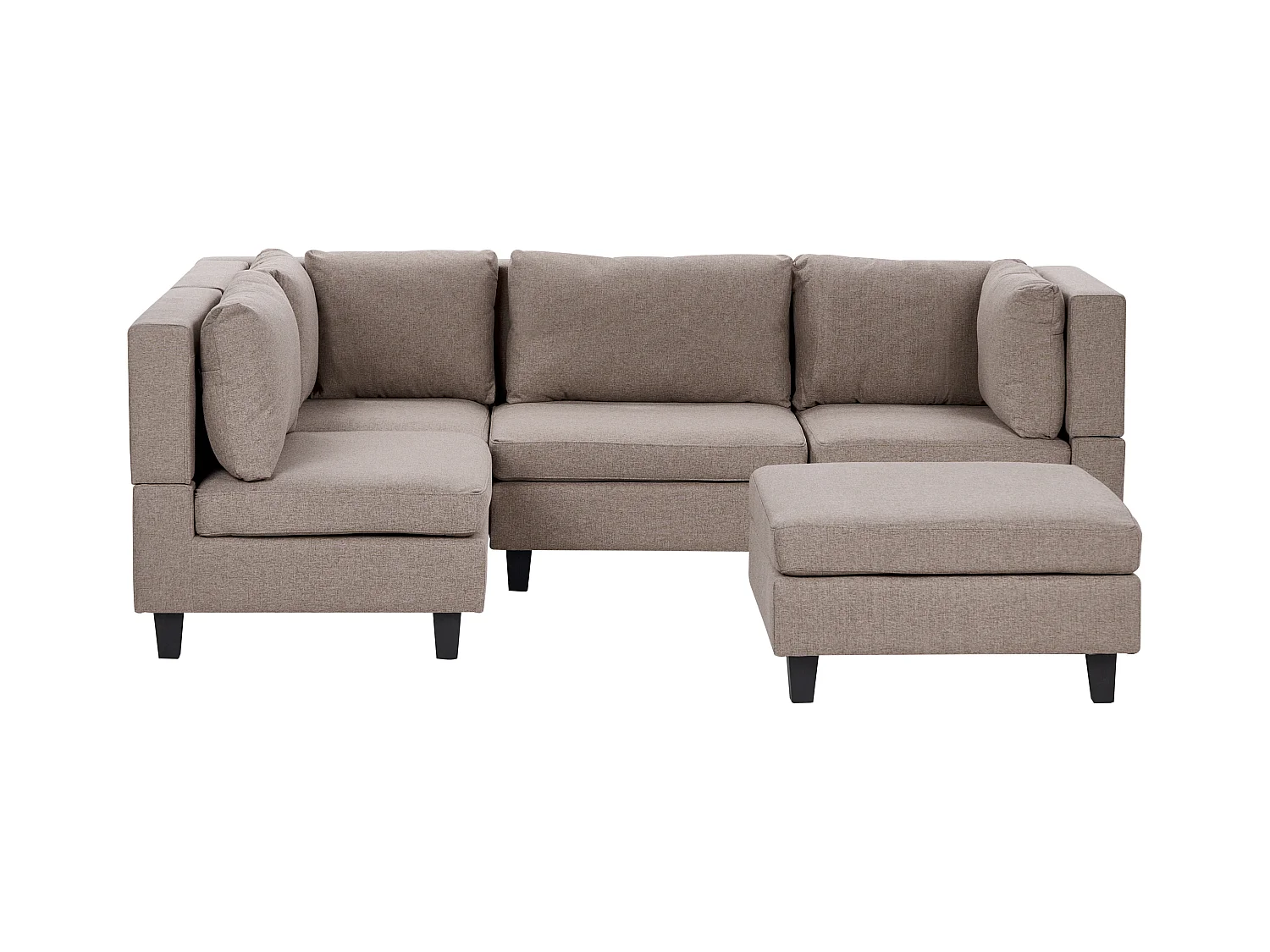 Modul Ecksofa UNSTAD Stoff Braun mit Ottomane 4-Sitzer rechtsseitig
