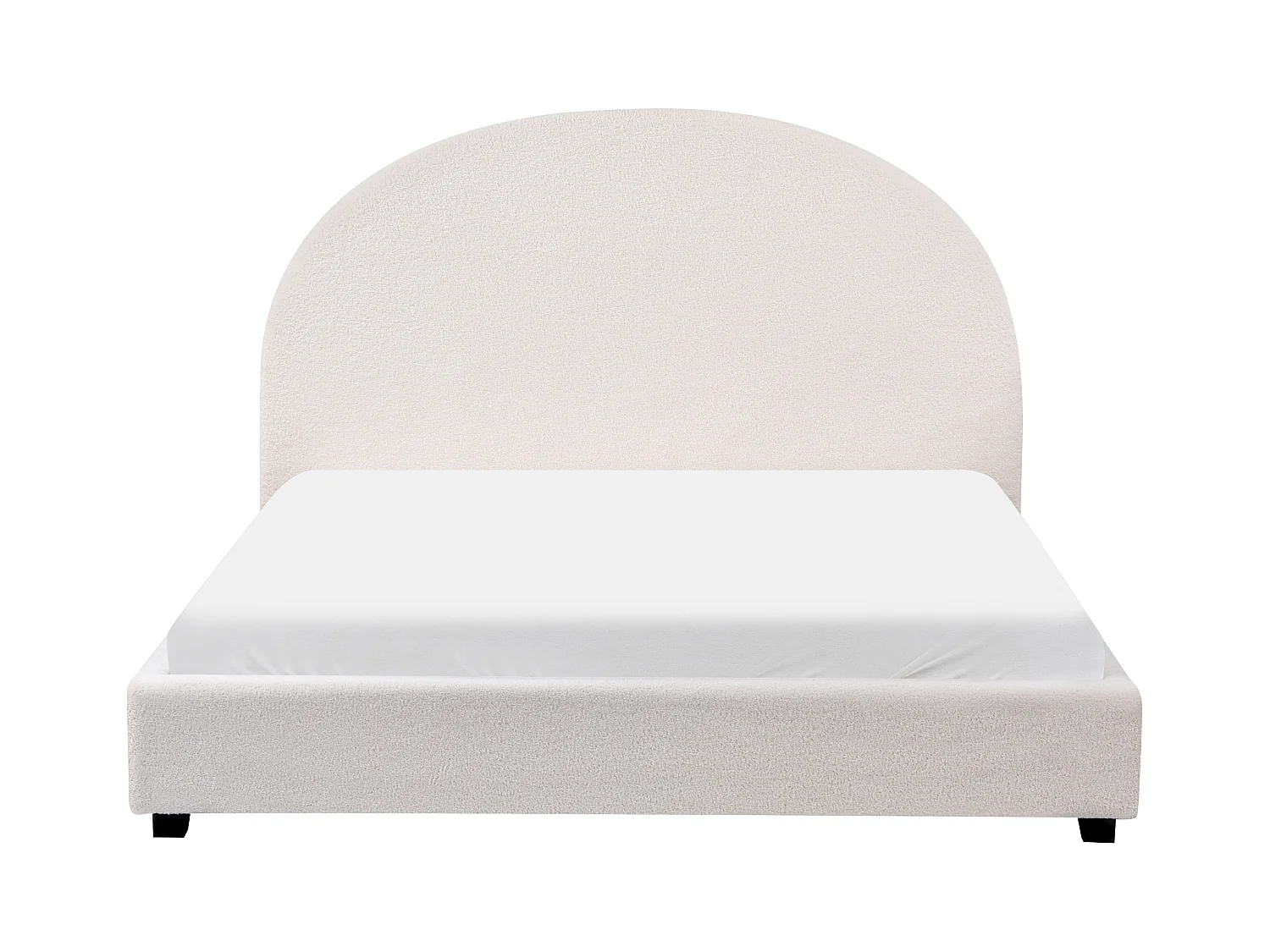 Lit avec sommier Bouclé VAUCLUSE 140 x 200 cm Blanc cassé