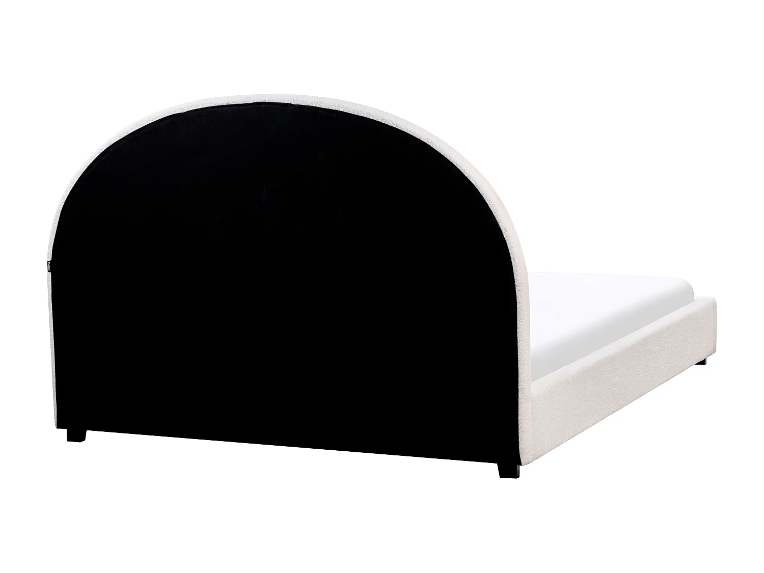 Lit avec sommier Bouclé VAUCLUSE 140 x 200 cm Blanc cassé