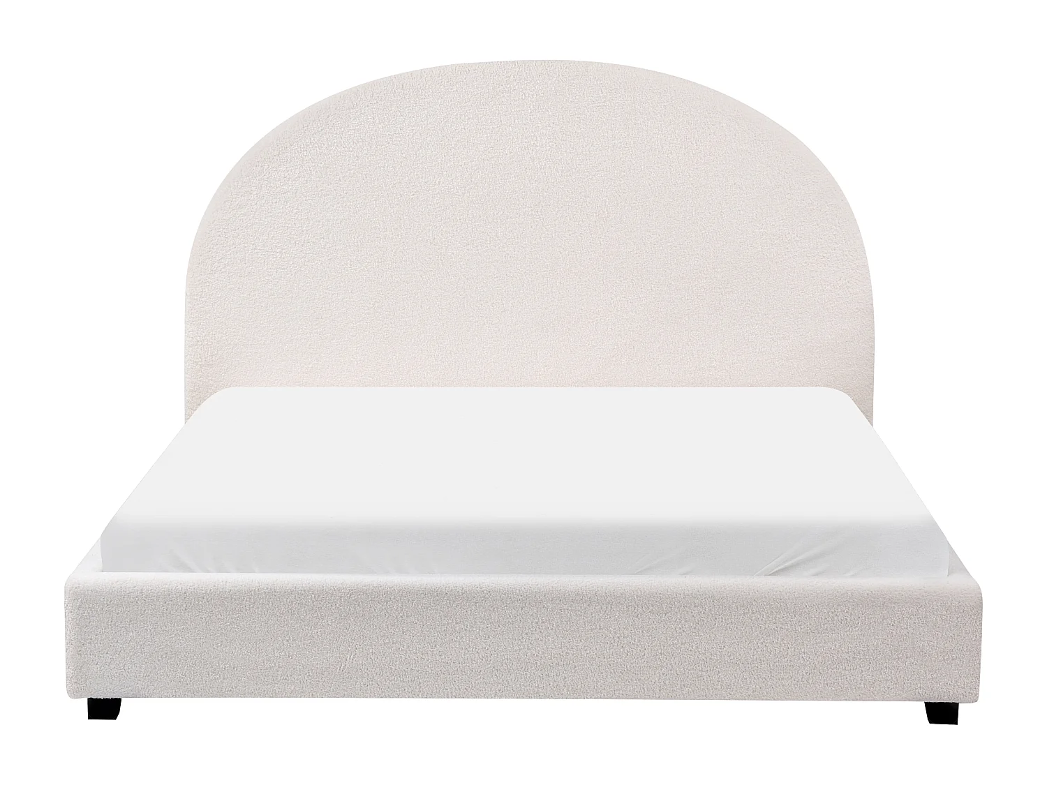 Lit avec sommier Bouclé VAUCLUSE 140 x 200 cm Blanc cassé