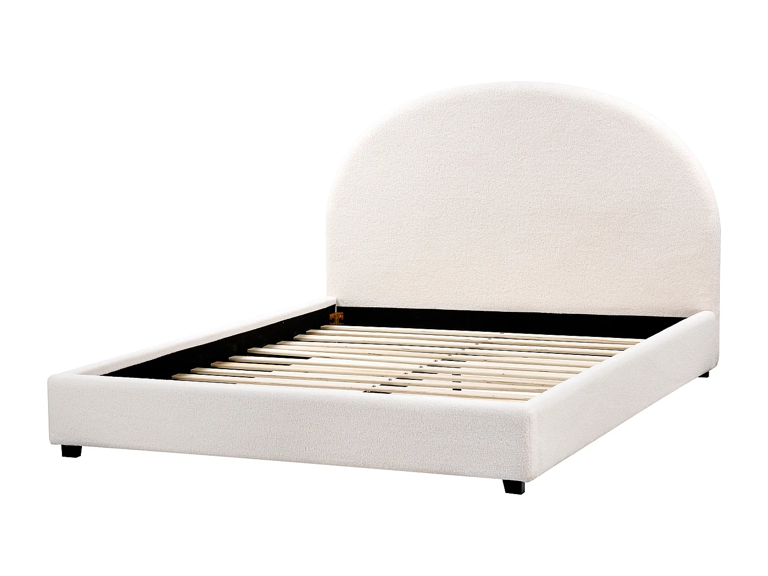 Lit avec sommier Bouclé VAUCLUSE 140 x 200 cm Blanc cassé