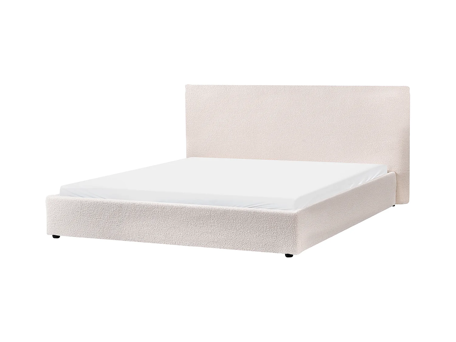 Cama Bouclé LAVAUR 180 x 200 cm Blanco crema