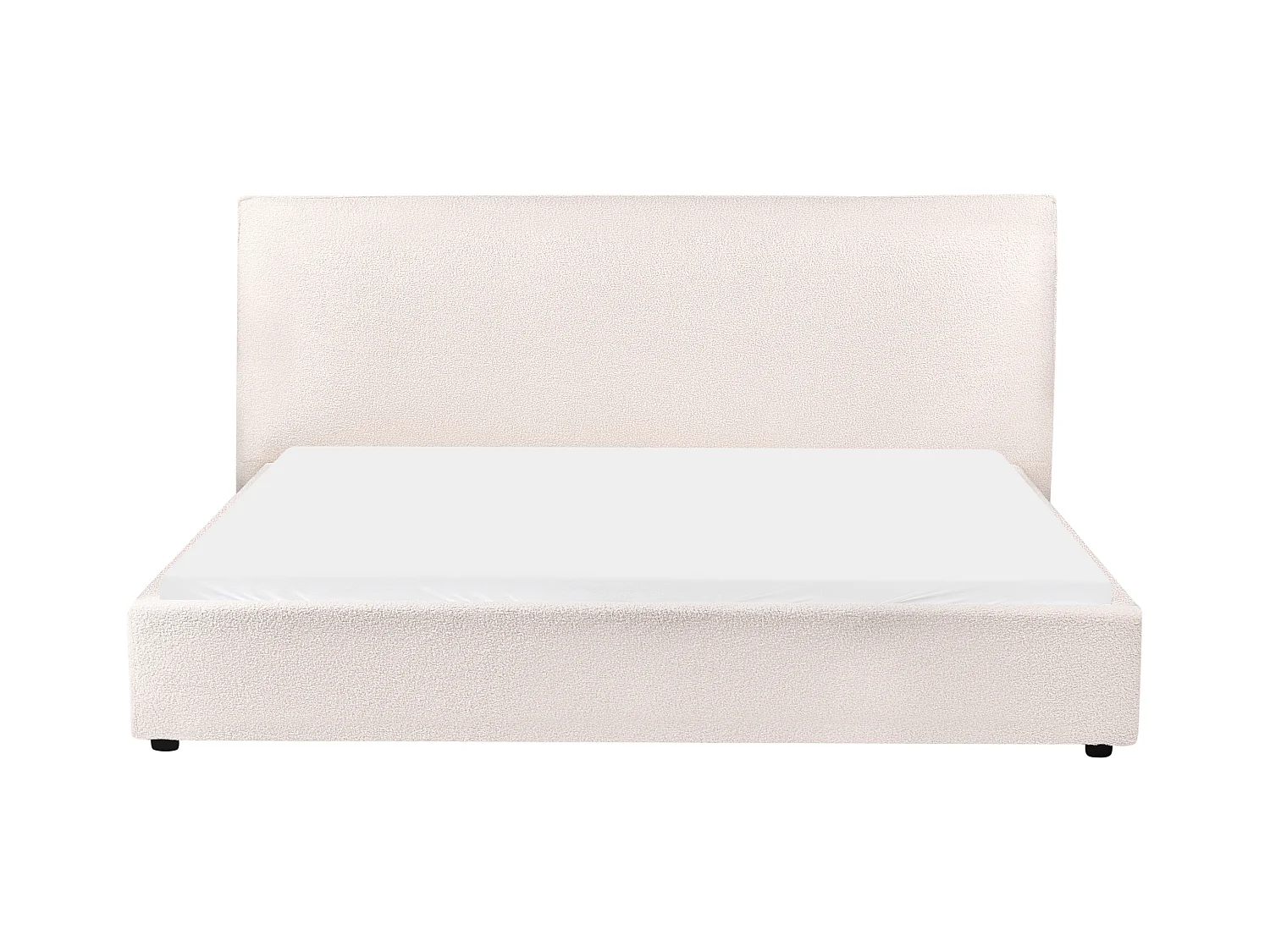 Lit avec sommier Bouclé LAVAUR 180 x 200 cm Blanc cassé