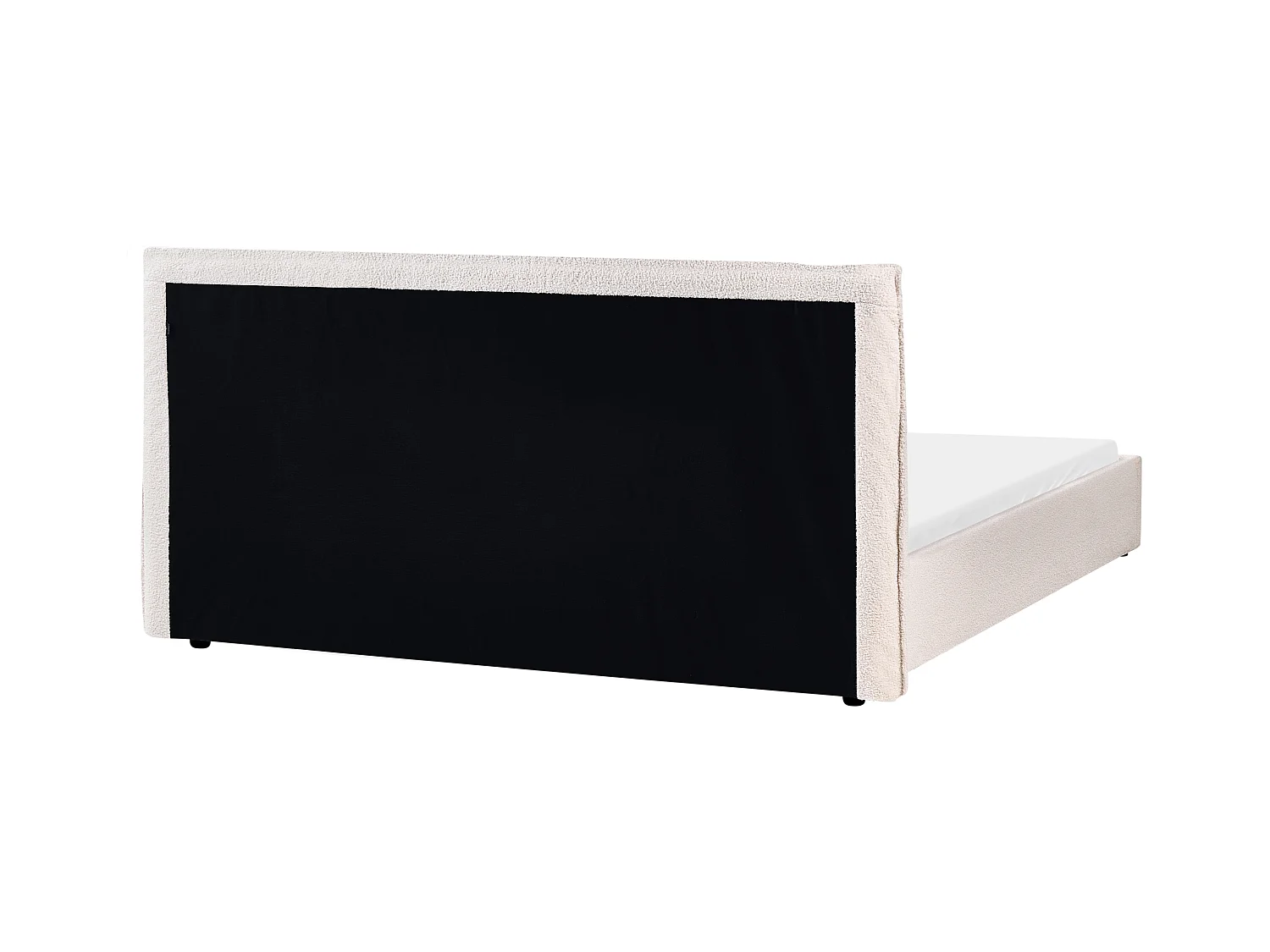 Lit avec sommier Bouclé LAVAUR 180 x 200 cm Blanc cassé