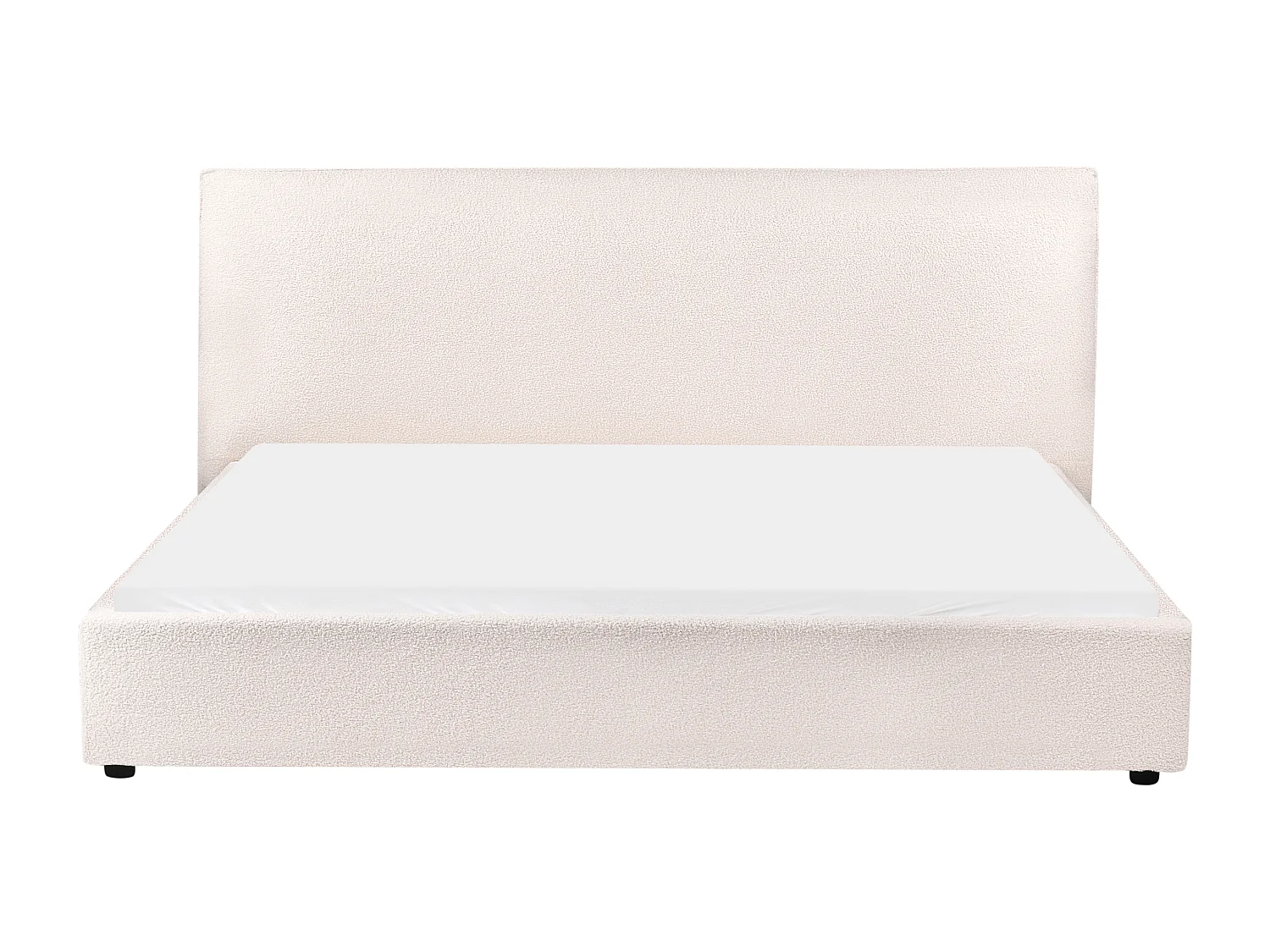 Lit avec sommier Bouclé LAVAUR 180 x 200 cm Blanc cassé