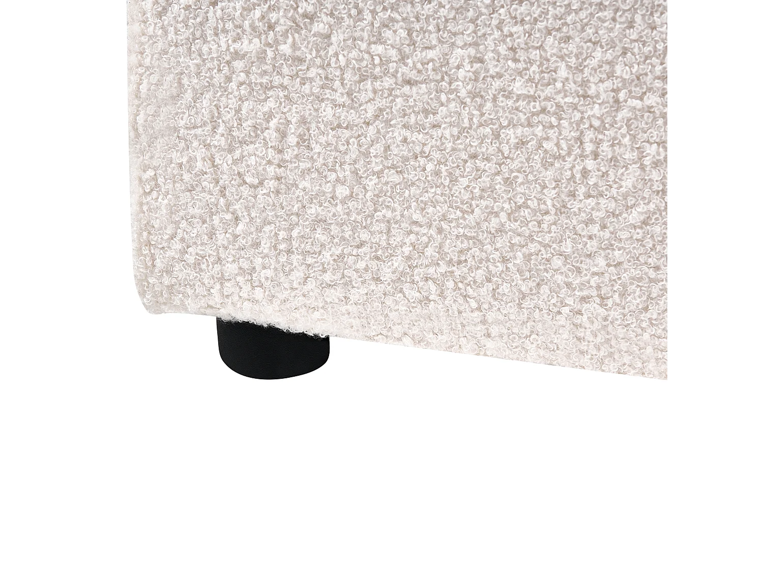 Lit avec sommier Bouclé LAVAUR 180 x 200 cm Blanc cassé