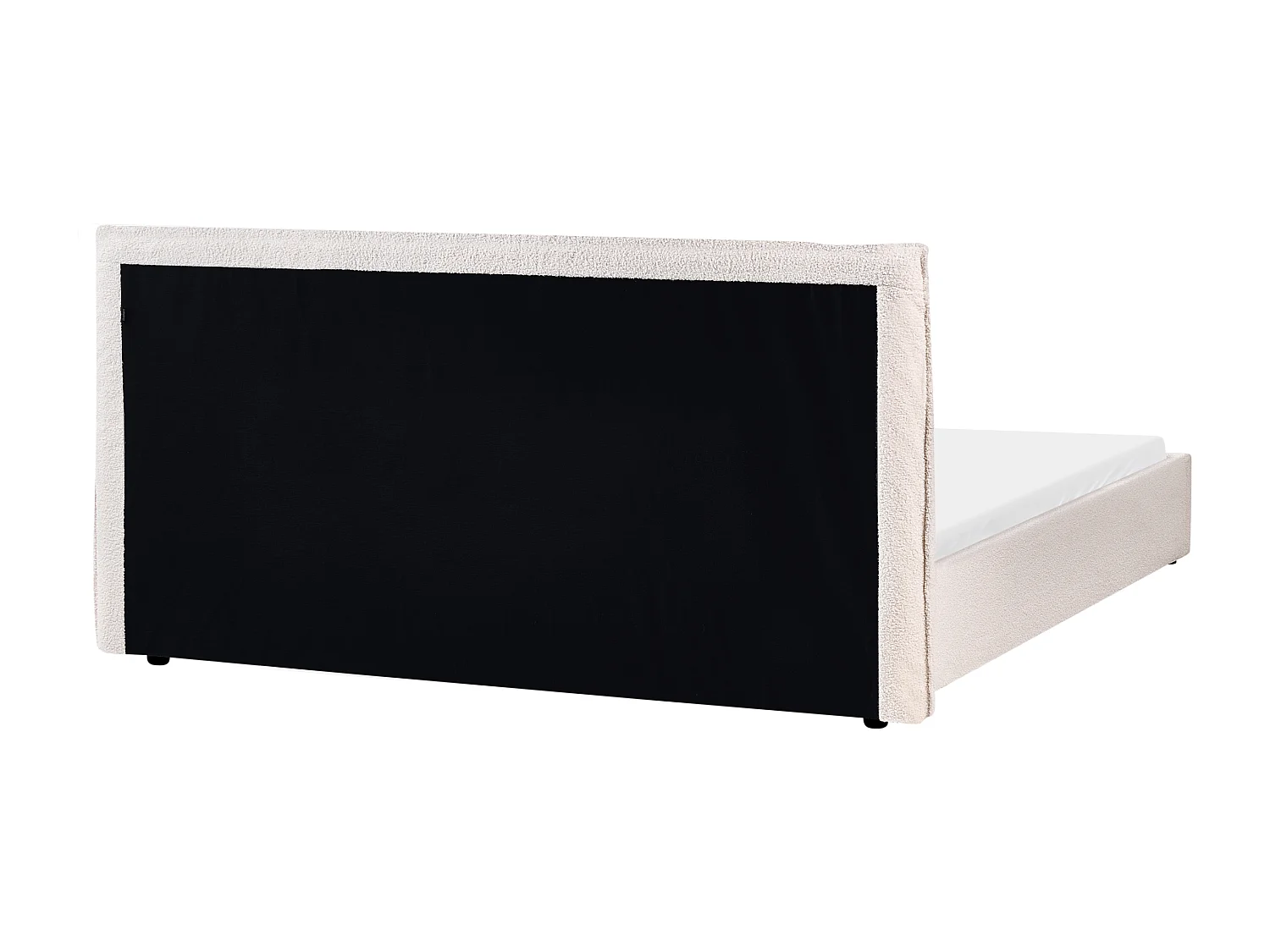 Lit avec sommier Bouclé LAVAUR 180 x 200 cm Blanc cassé