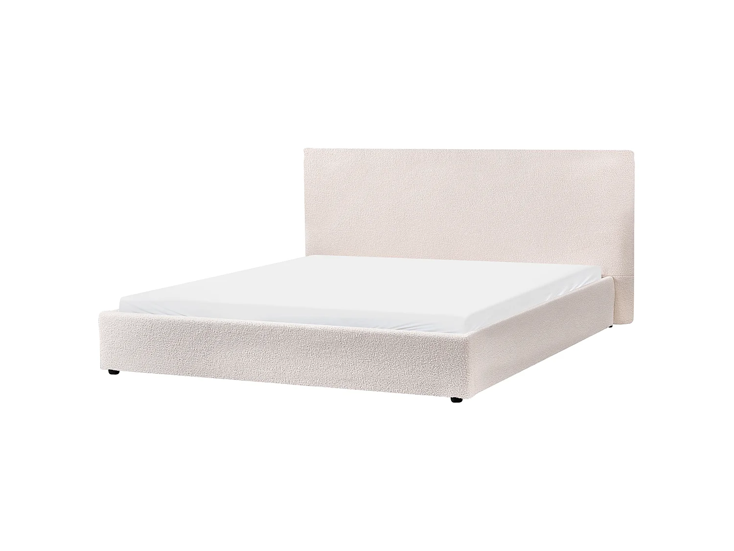 Letto Bouclé LAVAUR 180 x 200 cm Bianco sporco