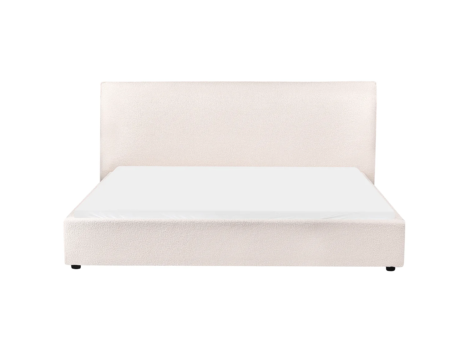 Letto Bouclé LAVAUR 180 x 200 cm Bianco sporco