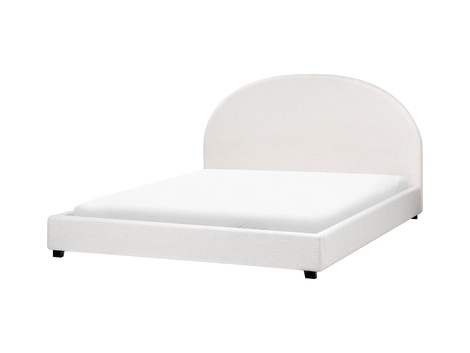 Bett mit Lattenrost Stoff VAUCLUSE 180 x 200 cm Cremeweiss