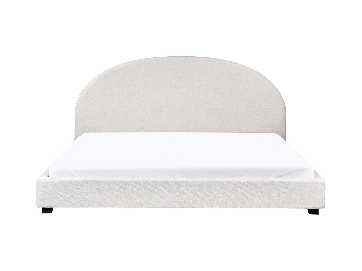 Bett mit Lattenrost Stoff VAUCLUSE 180 x 200 cm Cremeweiss