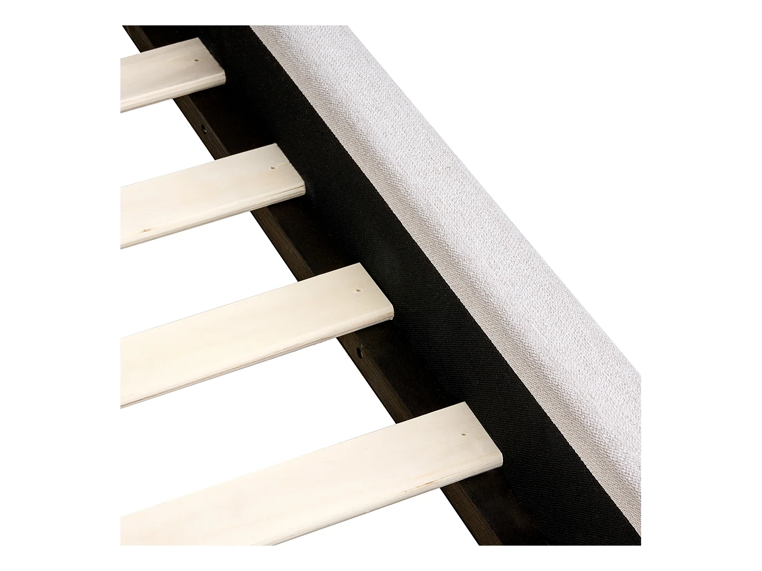 Bett mit Lattenrost Stoff VAUCLUSE 180 x 200 cm Cremeweiss