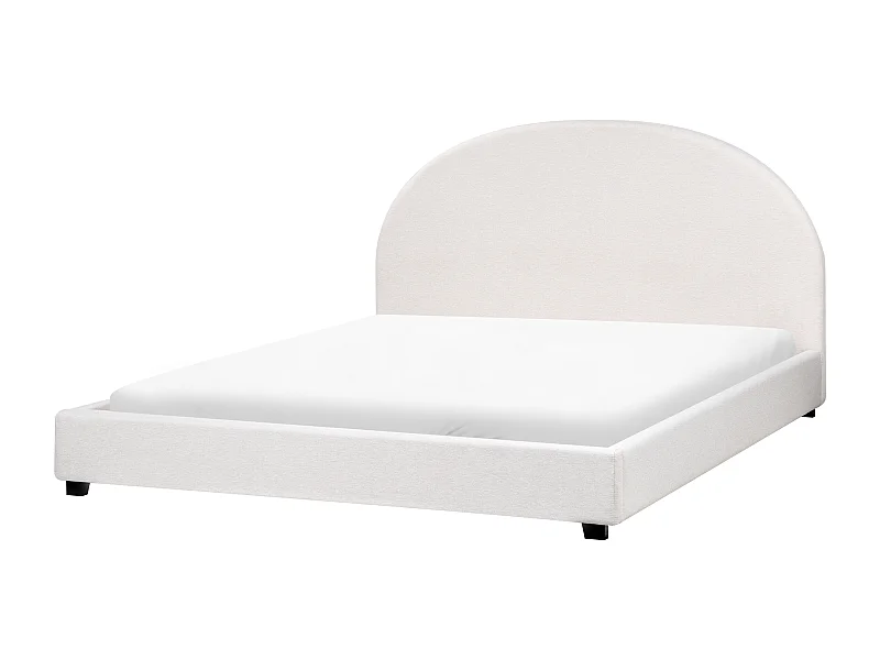 Bett mit Lattenrost Stoff VAUCLUSE 180 x 200 cm Cremeweiss