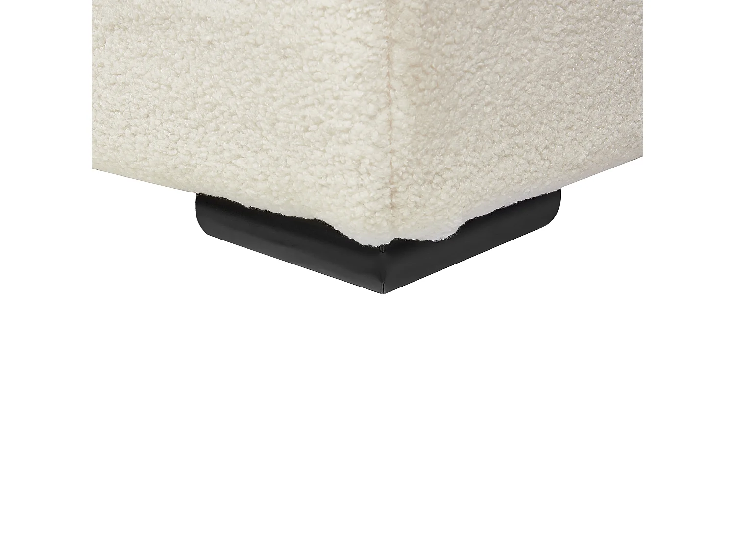 Lit avec sommier Bouclé ROISEL 160 x 200 cm Beige clair