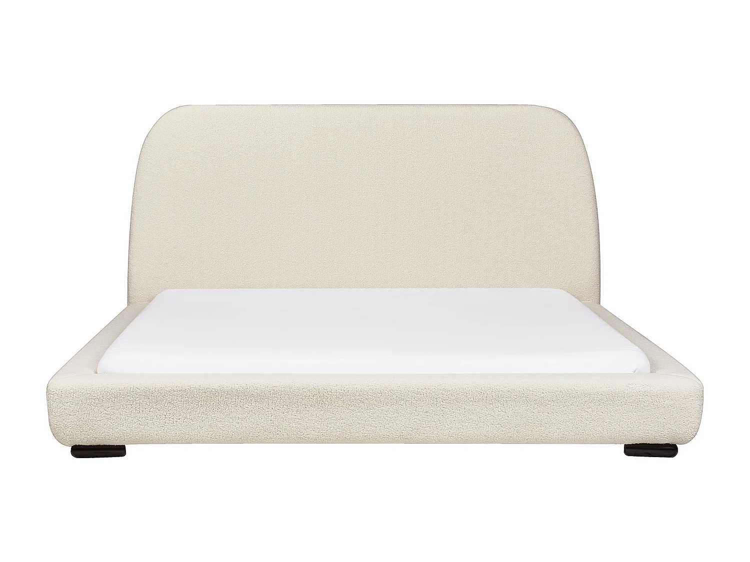 Bett mit Lattenrost Bouclé ROISEL 160 x 200 cm Hellbeige