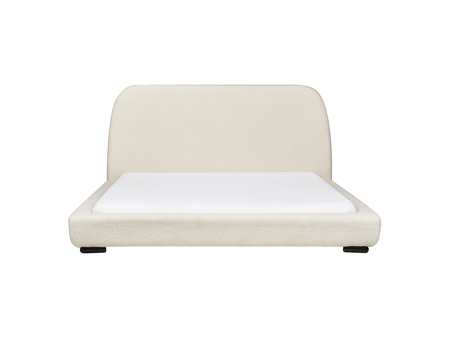 Säng med lamellram Bouclé ROISEL 160 x 200 cm Ljusbeige