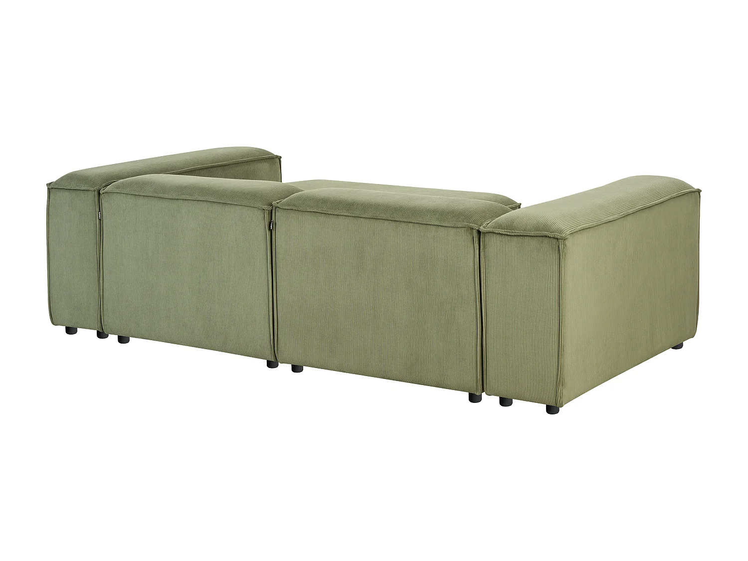 Canapé d'angle modulable ARDAL Velours côtelé Vert 3 places Côté gauche