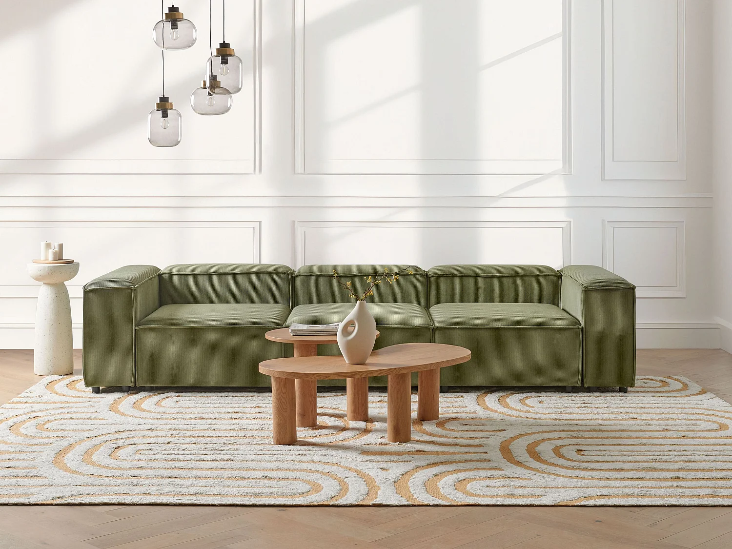 Modulsofa ARDAL Cord Grün 3-Sitzer