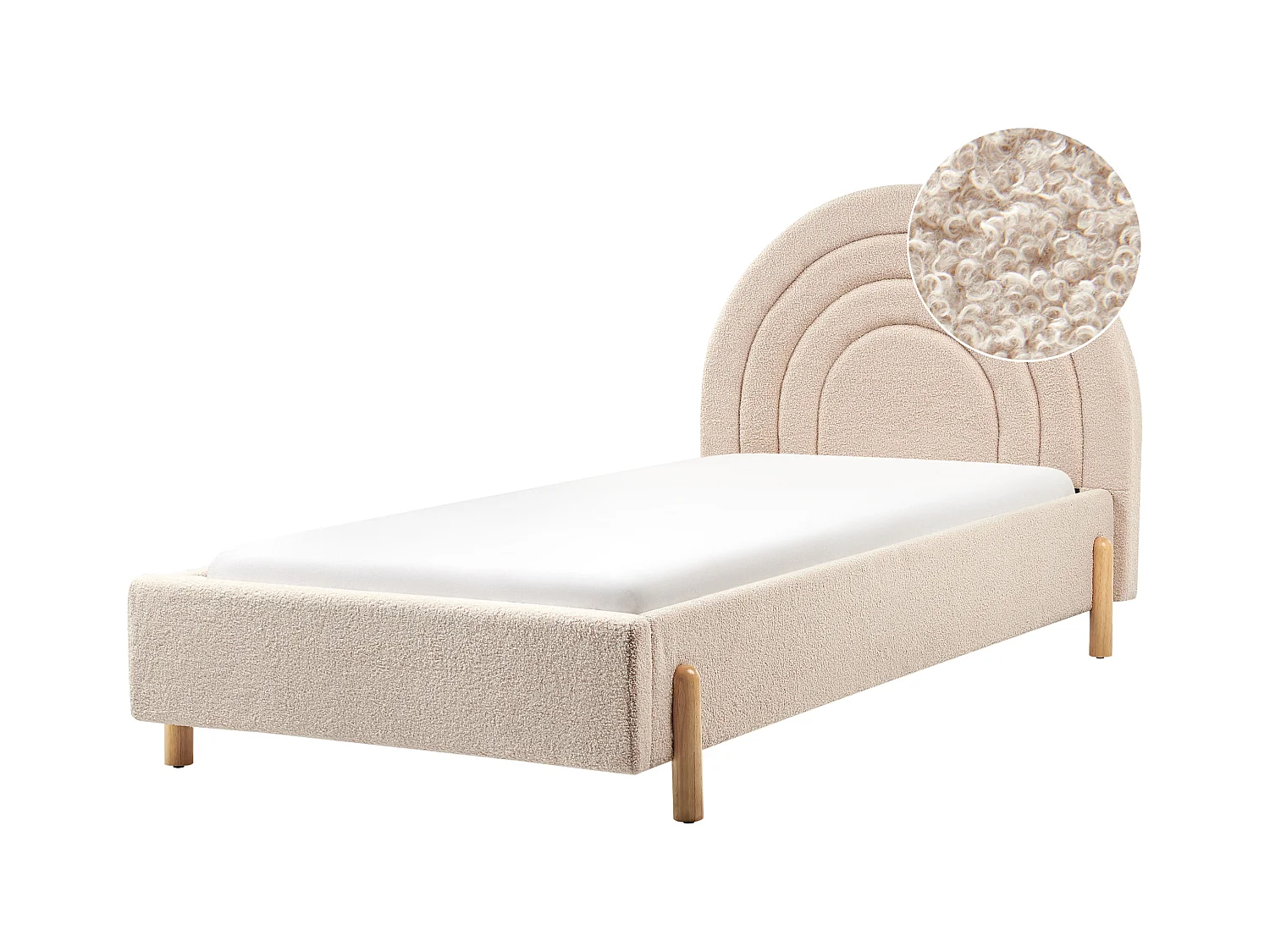 Lit d'enfant Bouclé ANET 90 x 200 cm Beige