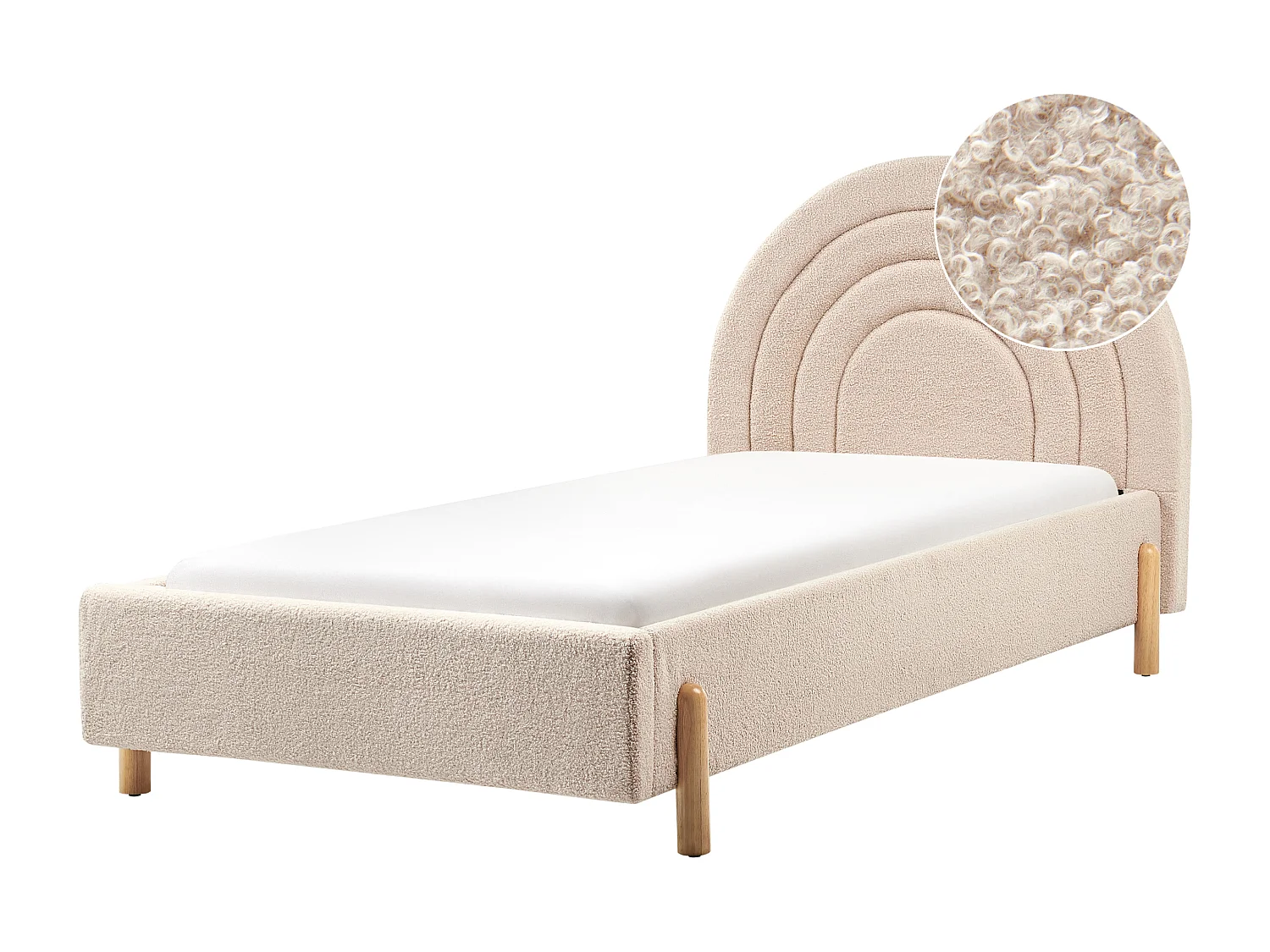 Lit d'enfant Bouclé ANET 90 x 200 cm Beige