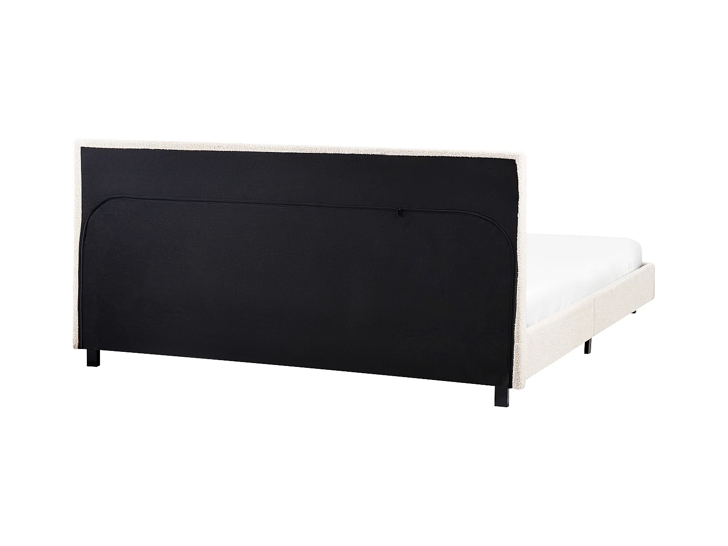 Bett mit Lattenrost Bouclé ALBI 180 x 200 cm Cremeweiss