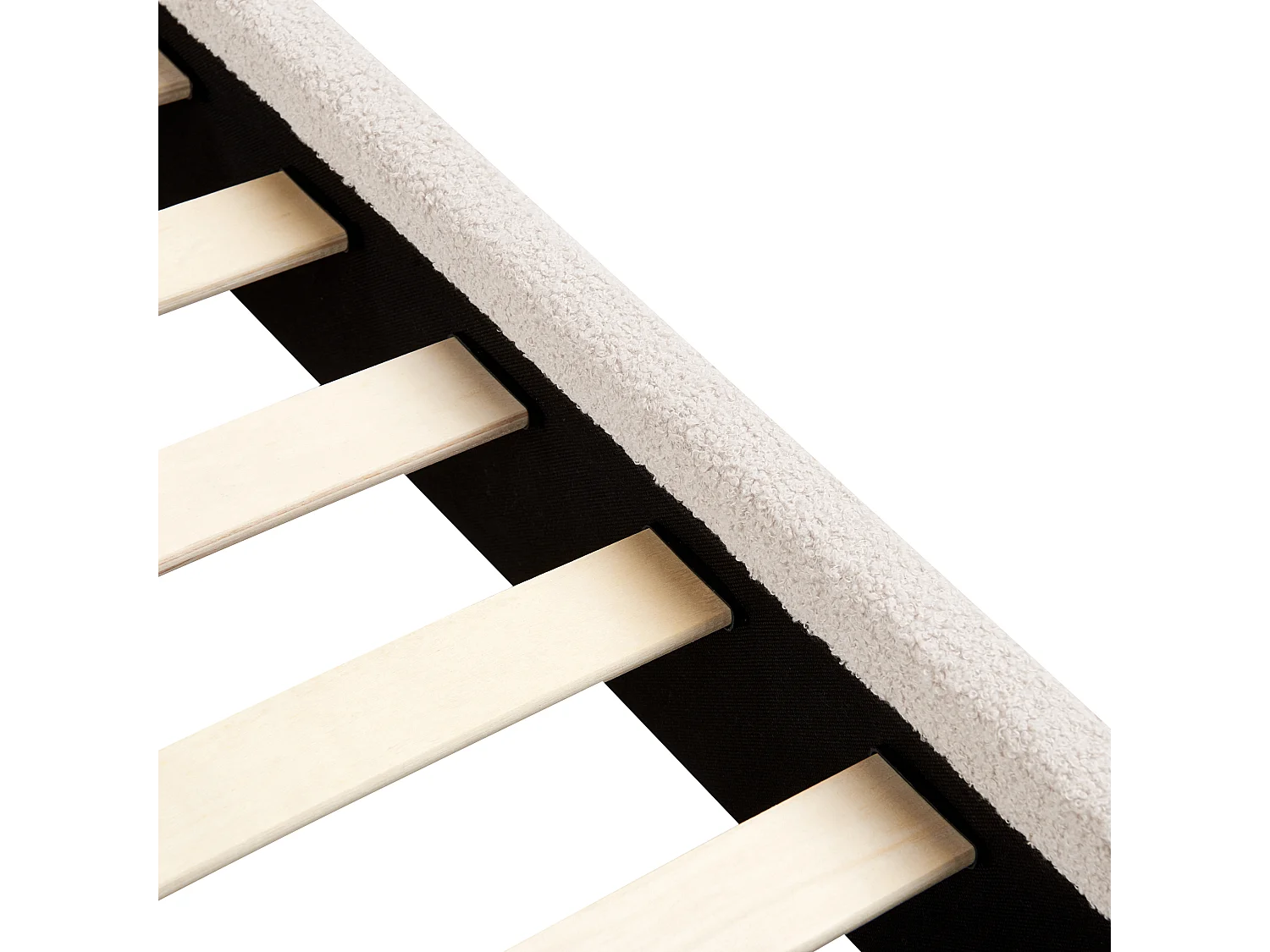 Letto Bouclé ALBI 180 x 200 cm Bianco sporco