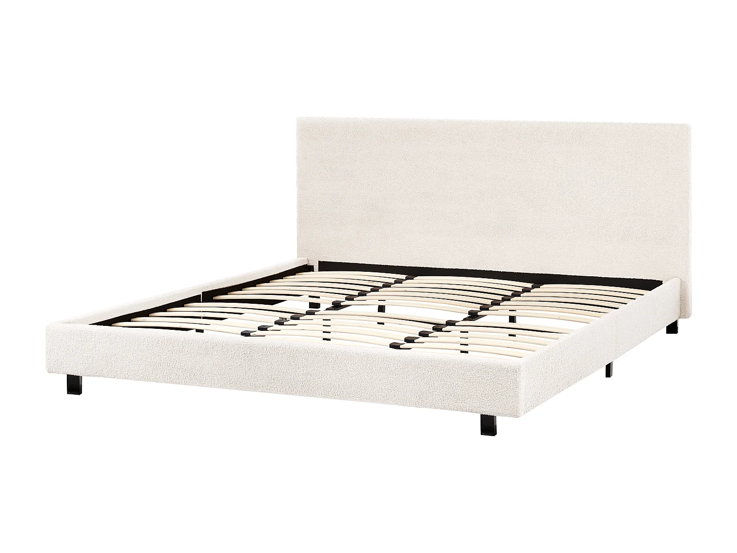 Cama Bouclé ALBI 180 x 200 cm Blanco crema