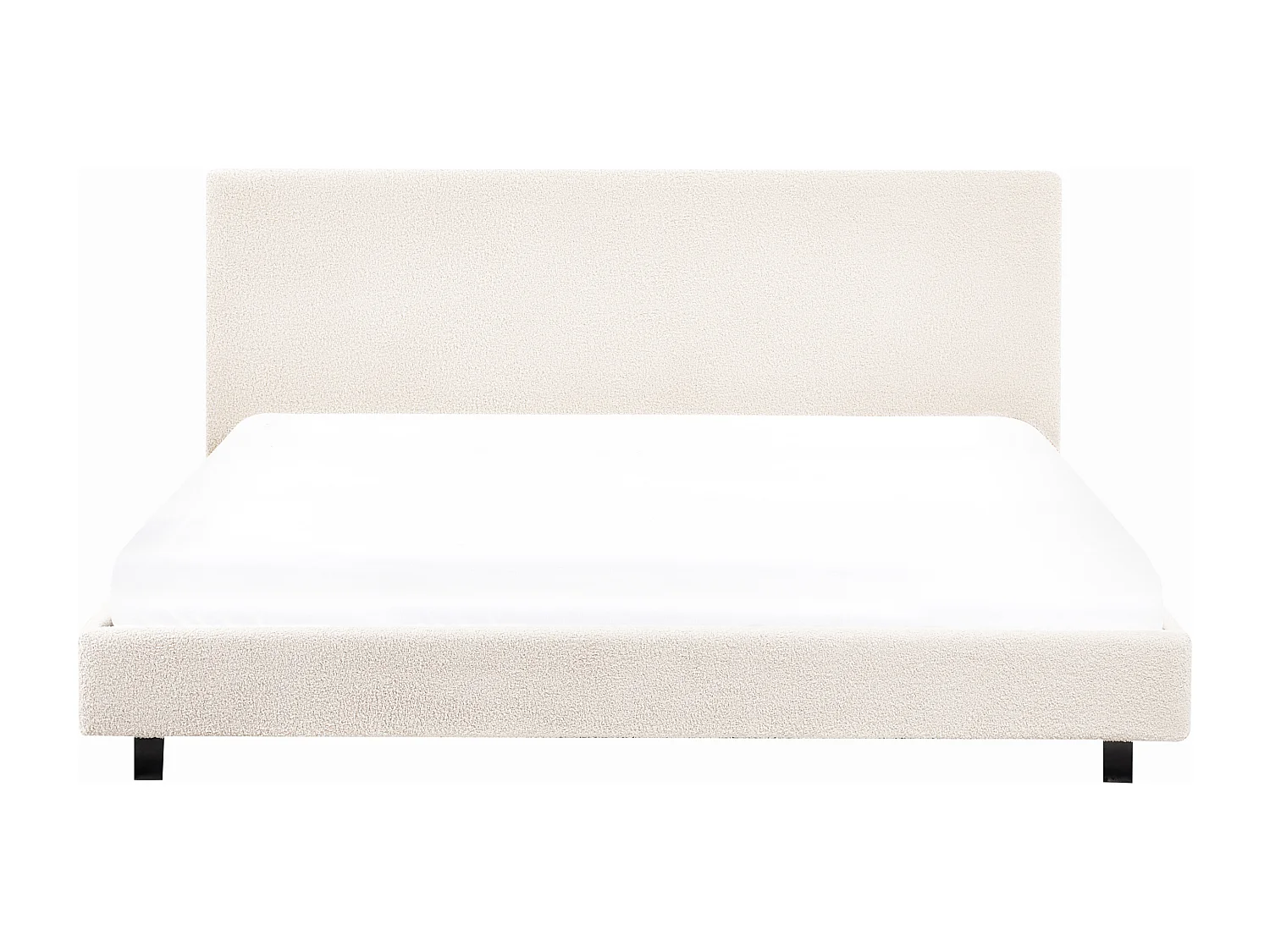Cama Bouclé ALBI 180 x 200 cm Blanco crema