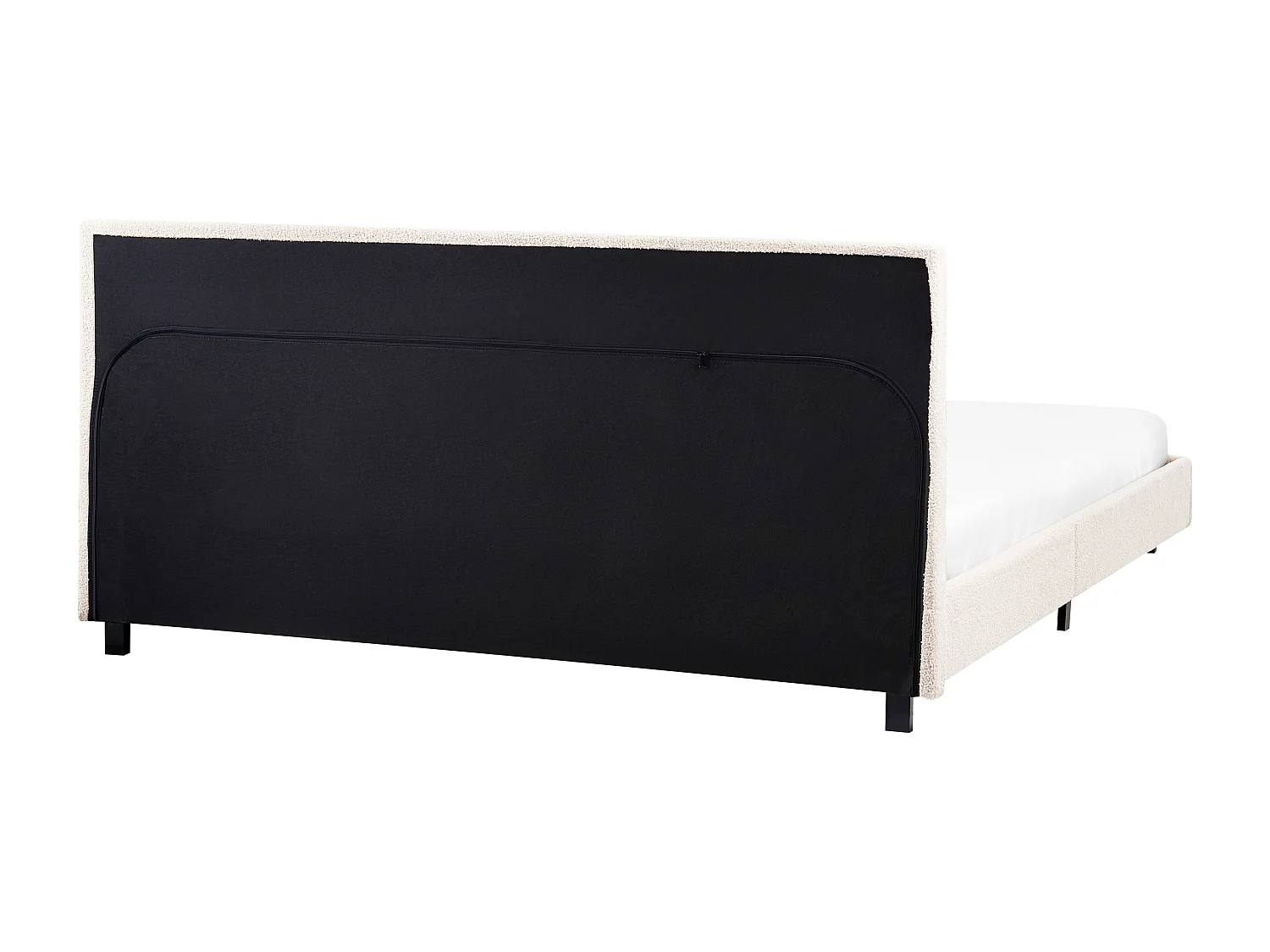 Cama Bouclé ALBI 180 x 200 cm Blanco crema