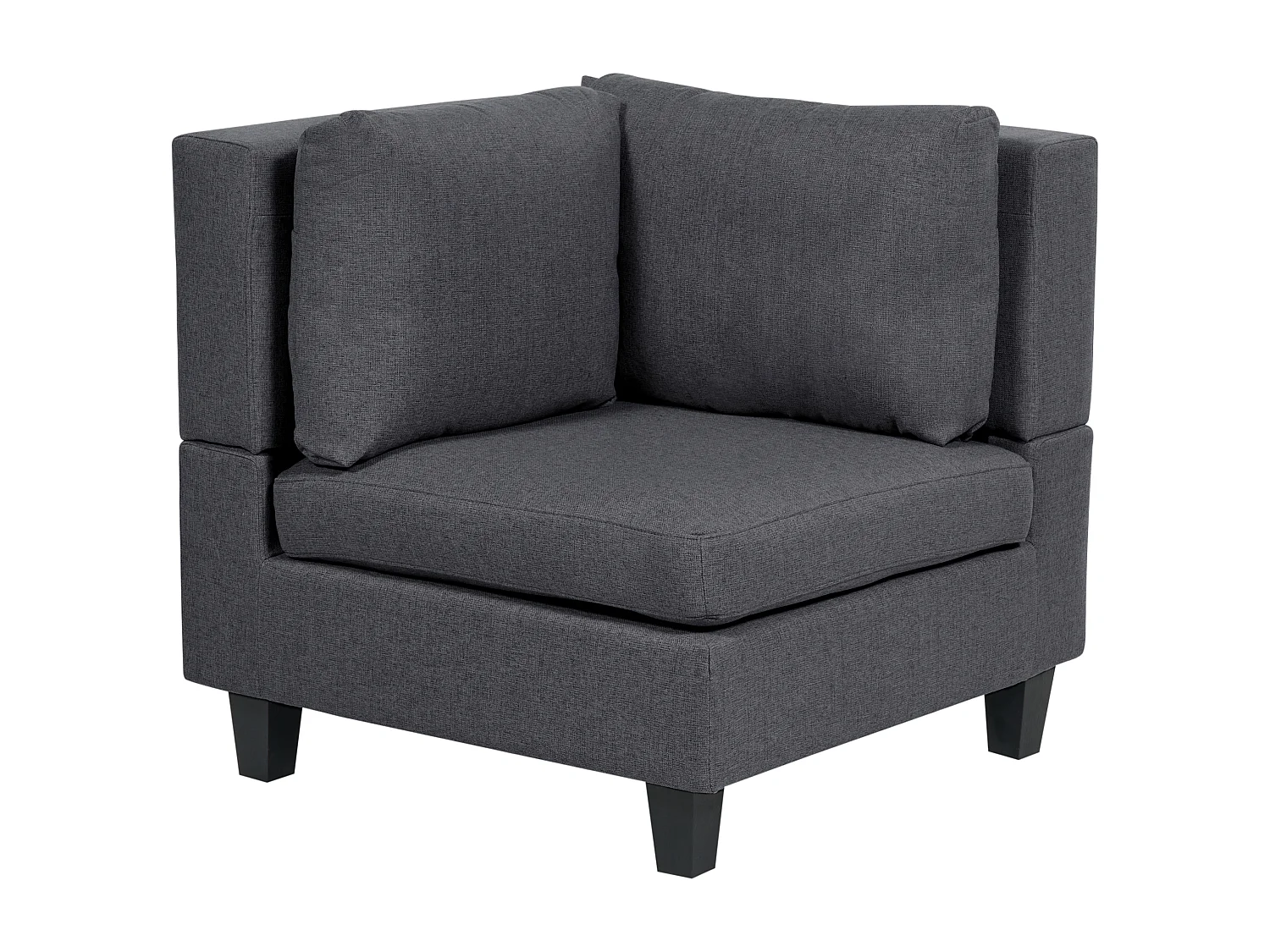 Canapé d'Angle Moderne Modulaire 4 Places Côté droite avec Ottoman Tissu Rembourré Gris Foncé Unstad